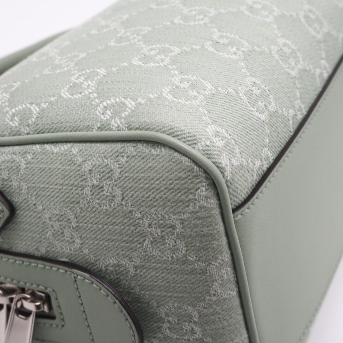 Gucci Green Gg Canvas Boston Bag Handbag (Pre-Owned)