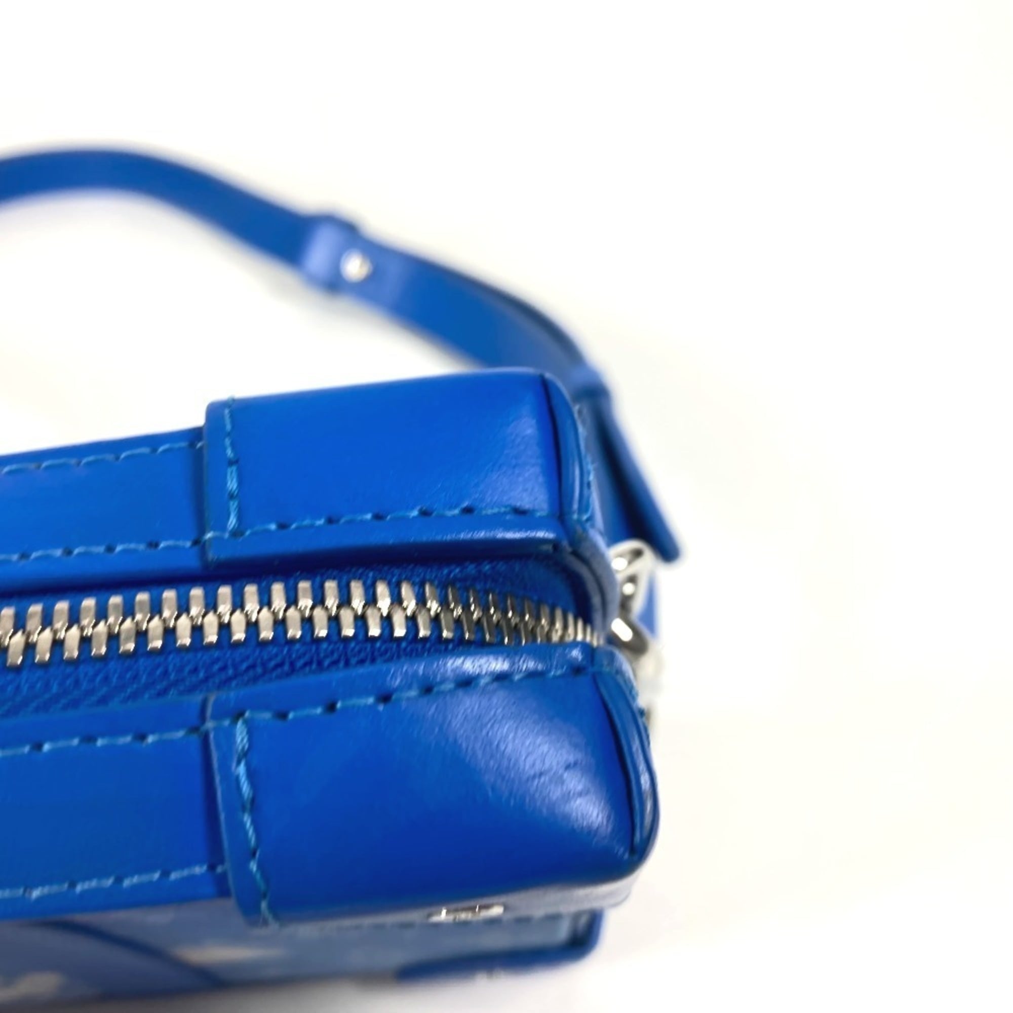 Louis Vuitton Blue White Monogram Clutch Bag Pochette Shoulder Bag (Pre-Owned)