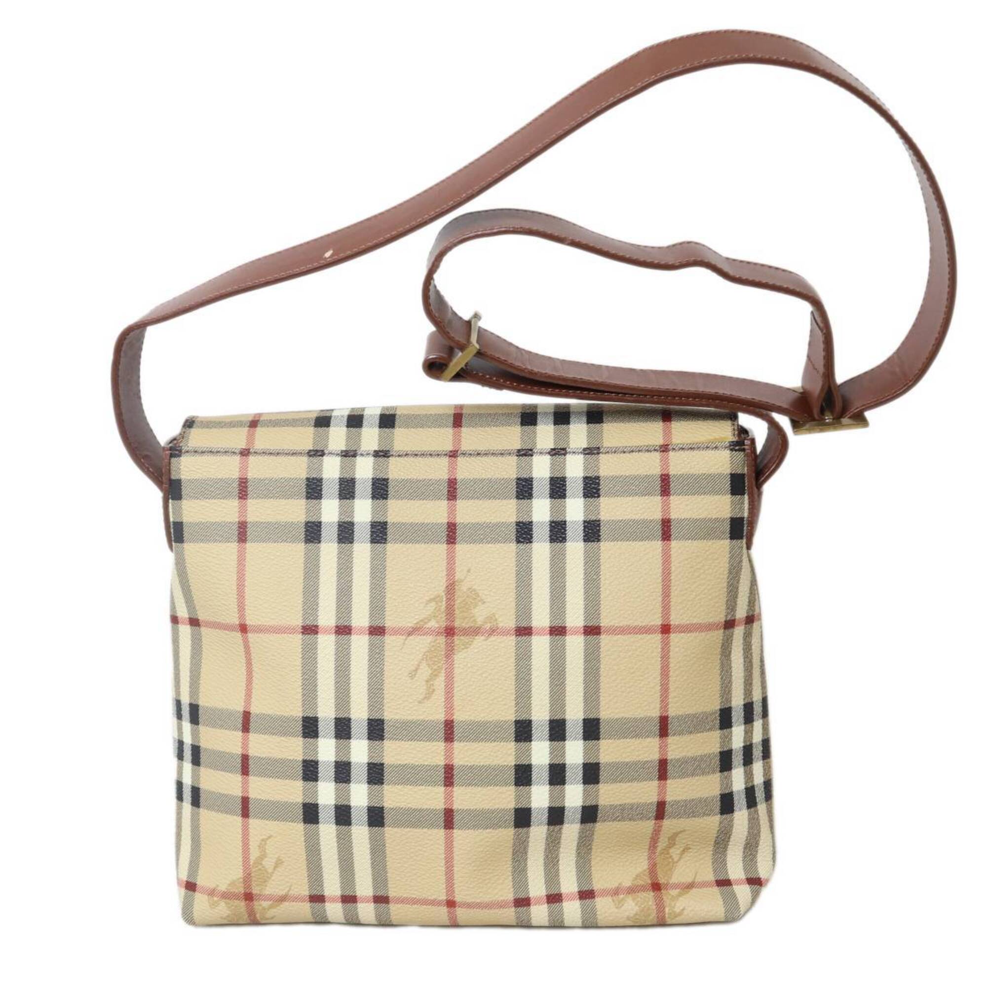 Burberry Beige Multi-Color Pvc Messenger Bag (Pre-Owned)