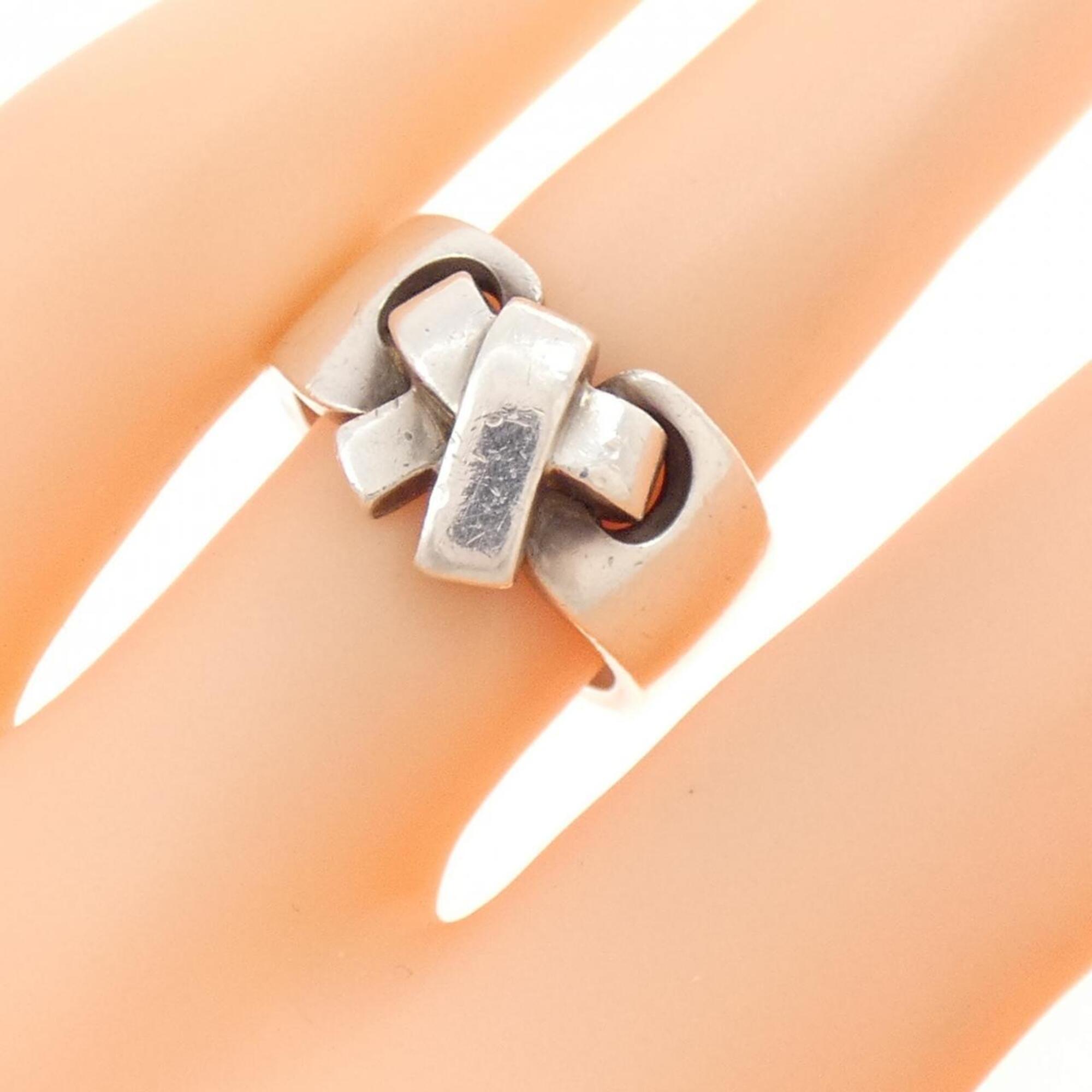 Hermes Silver Silver 925 Band Ring (Pre-Owned)