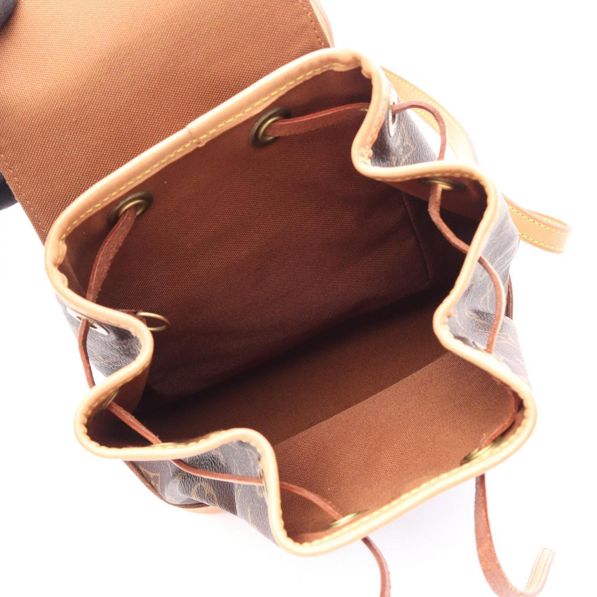 Louis Vuitton Brown Coated Canvas Leather Backpack Handbag (Pre-Owned)