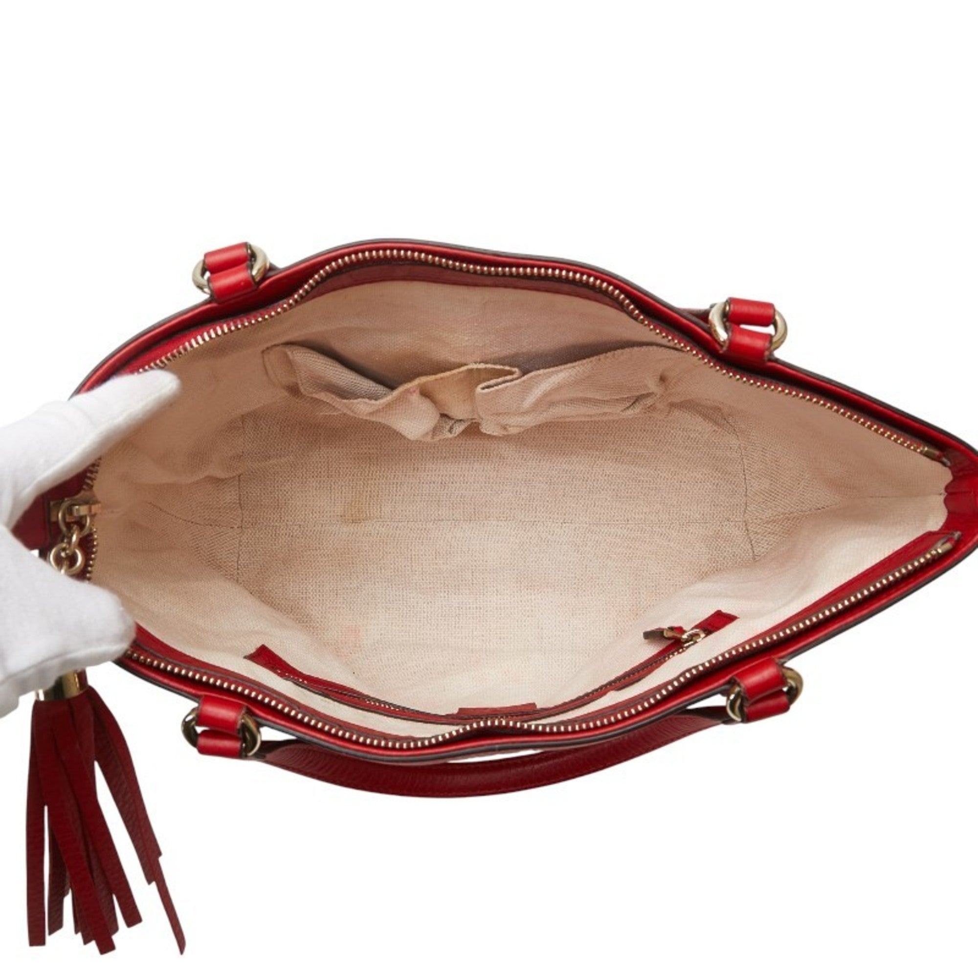 Gucci Soho Red Color Leather Handbag Shoulder Bag (Pre-Owned)