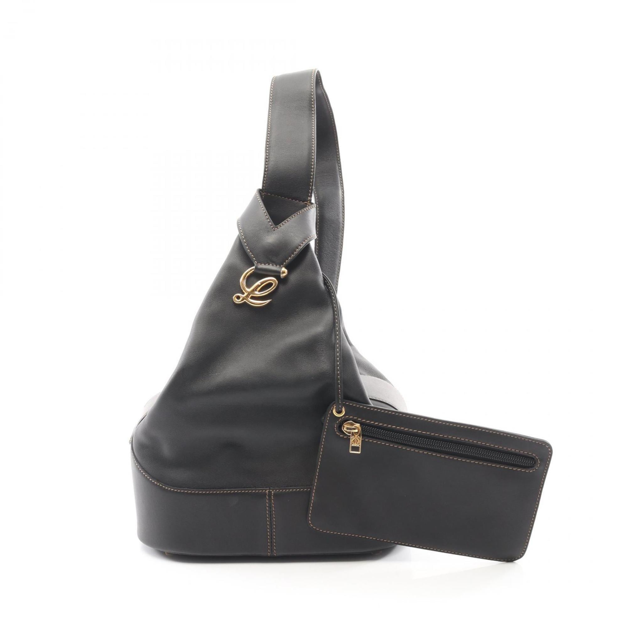 Loewe Black Leather Handbag Shoulder Bag (Pre-Owned)