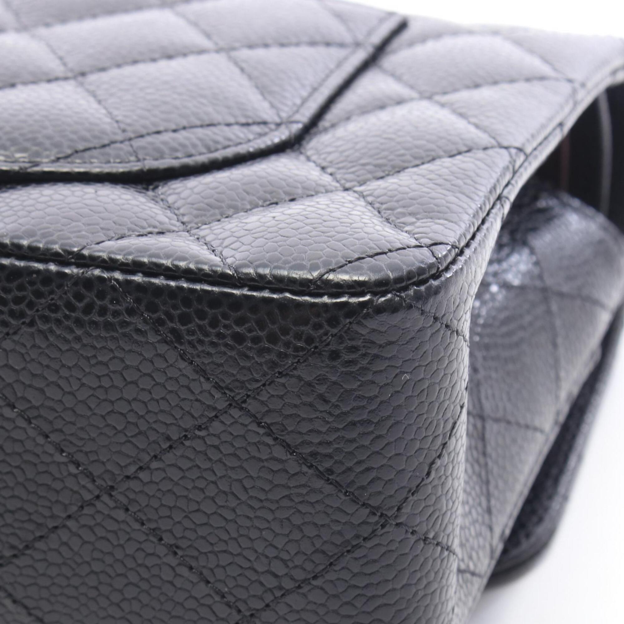 Chanel Black Grained Calfskin Handbag Shoulder Bag (Pre-Owned)