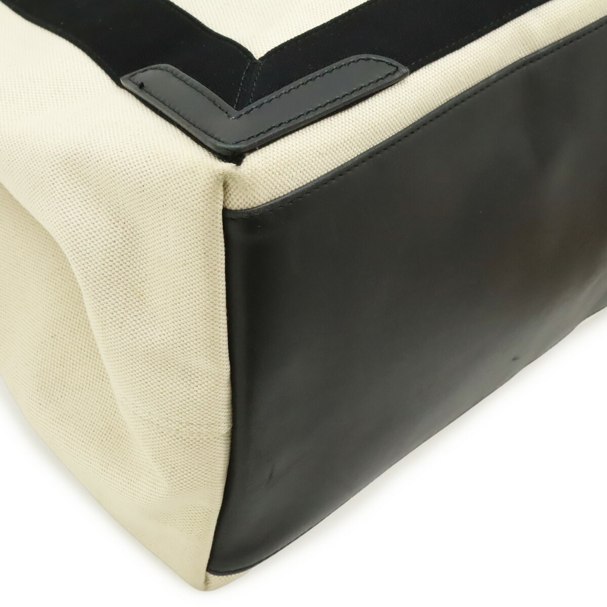Balenciaga Black Navy Canvas Pouch Shoulder Bag Tote Bag (Pre-Owned)