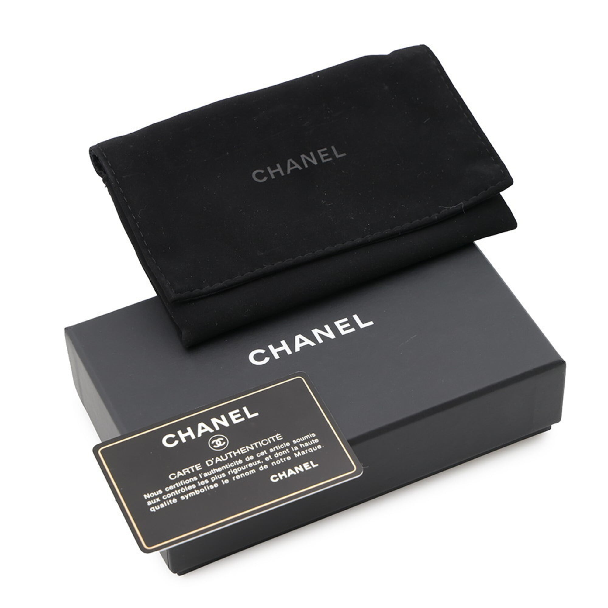 Chanel Matelasse Black Grained Calfskin Coin Purse/Coin Case (Pre-Owned)
