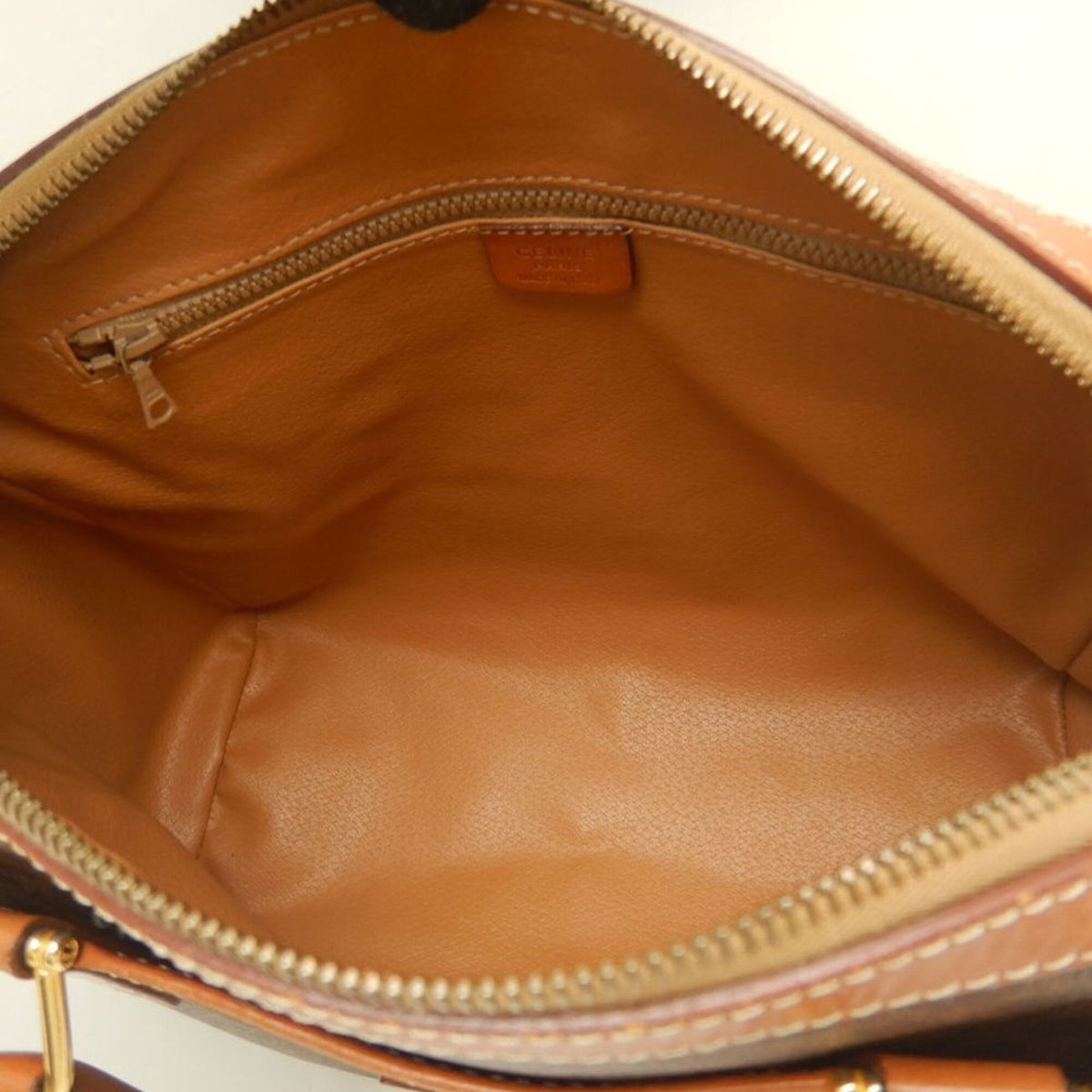 Celine Macadam Brown Coated Canvas Leather Handbag (Pre-Owned)
