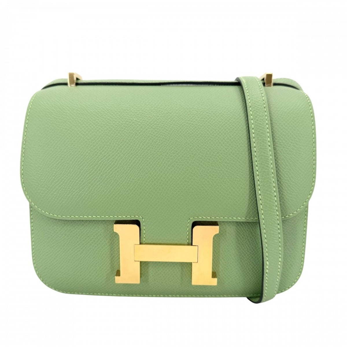 Hermes Green Epsom Leather Pochette Shoulder Bag (Pre-Owned)