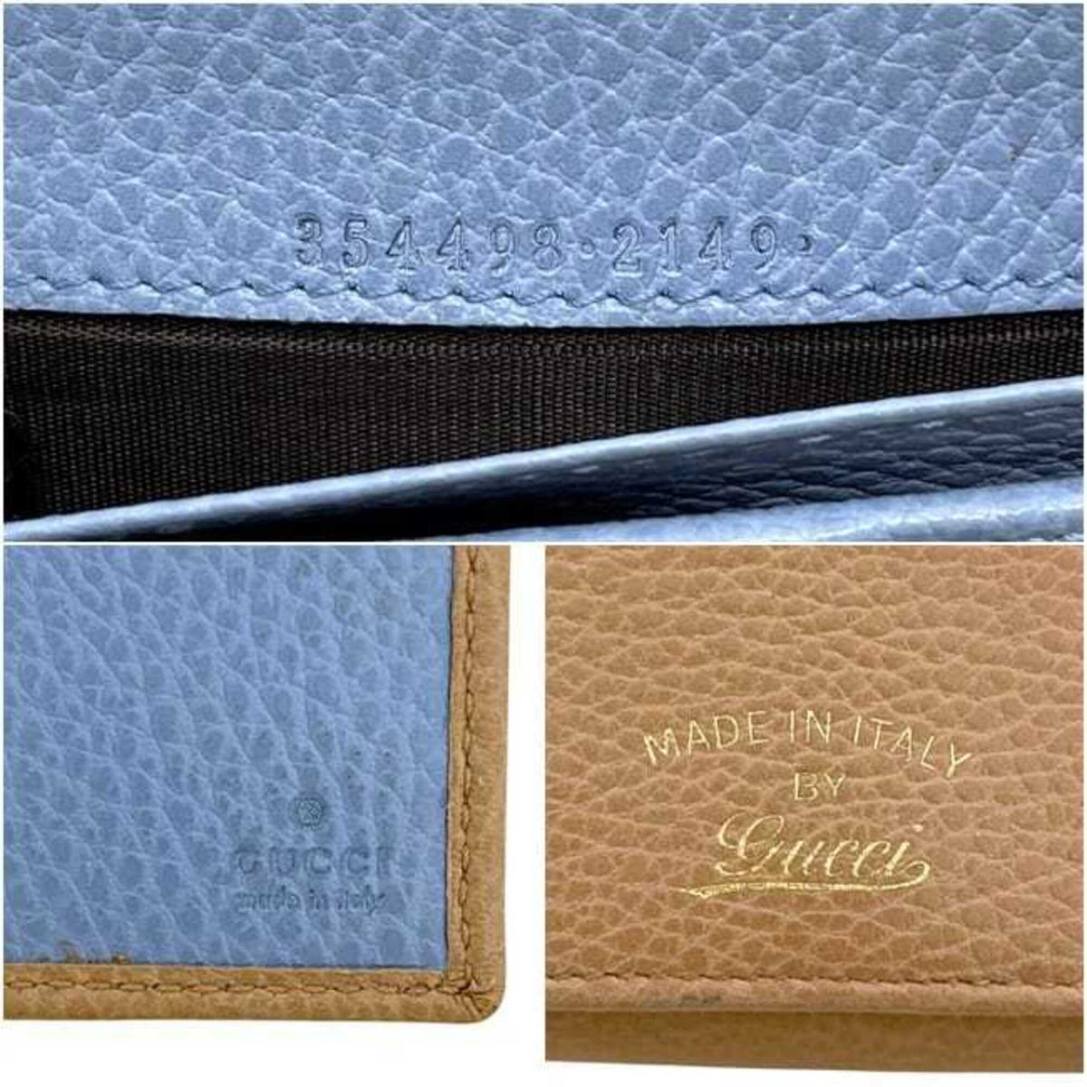 Gucci Beige Leather Long Wallet (Bi-Fold) (Pre-Owned)
