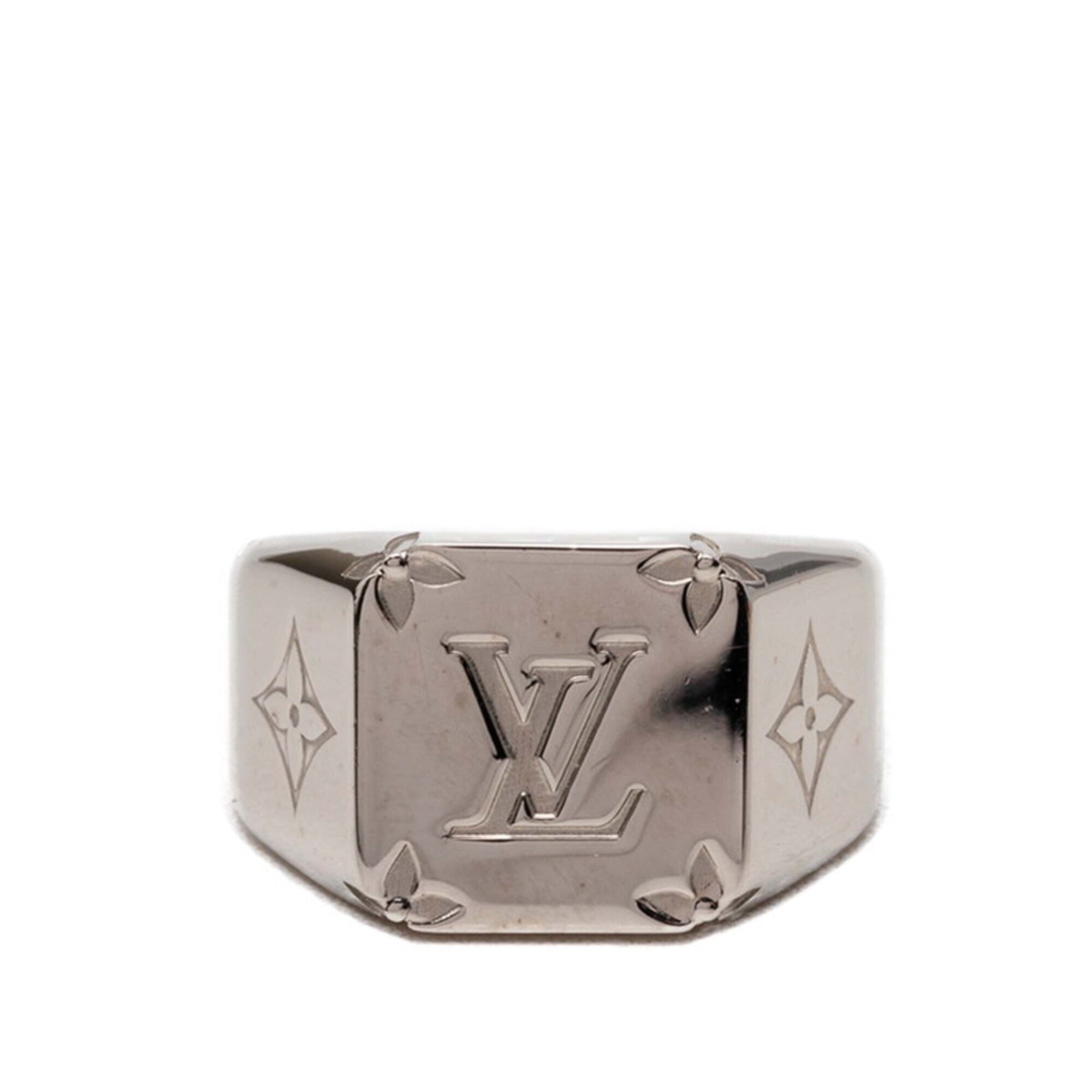 Louis Vuitton Silver Metal Band Ring (Pre-Owned)