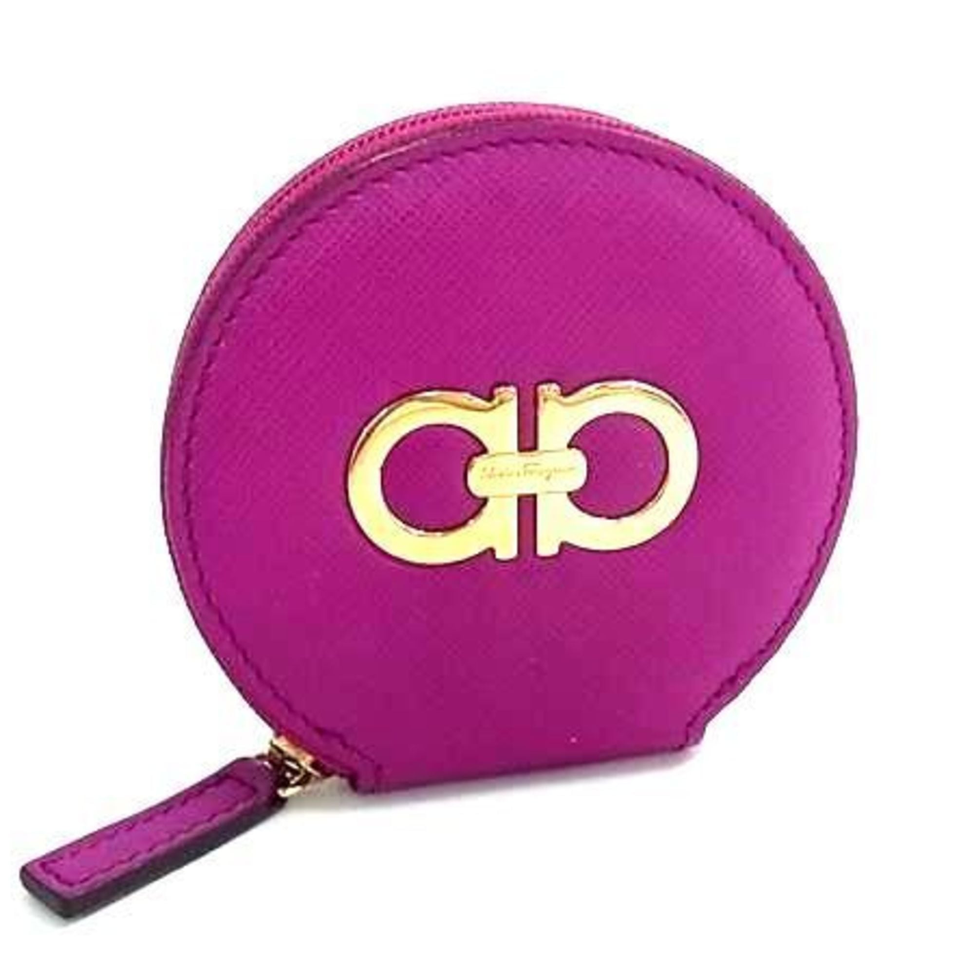 Salvatore Ferragamo Purple Leather Coin Purse/Coin Case (Pre-Owned)