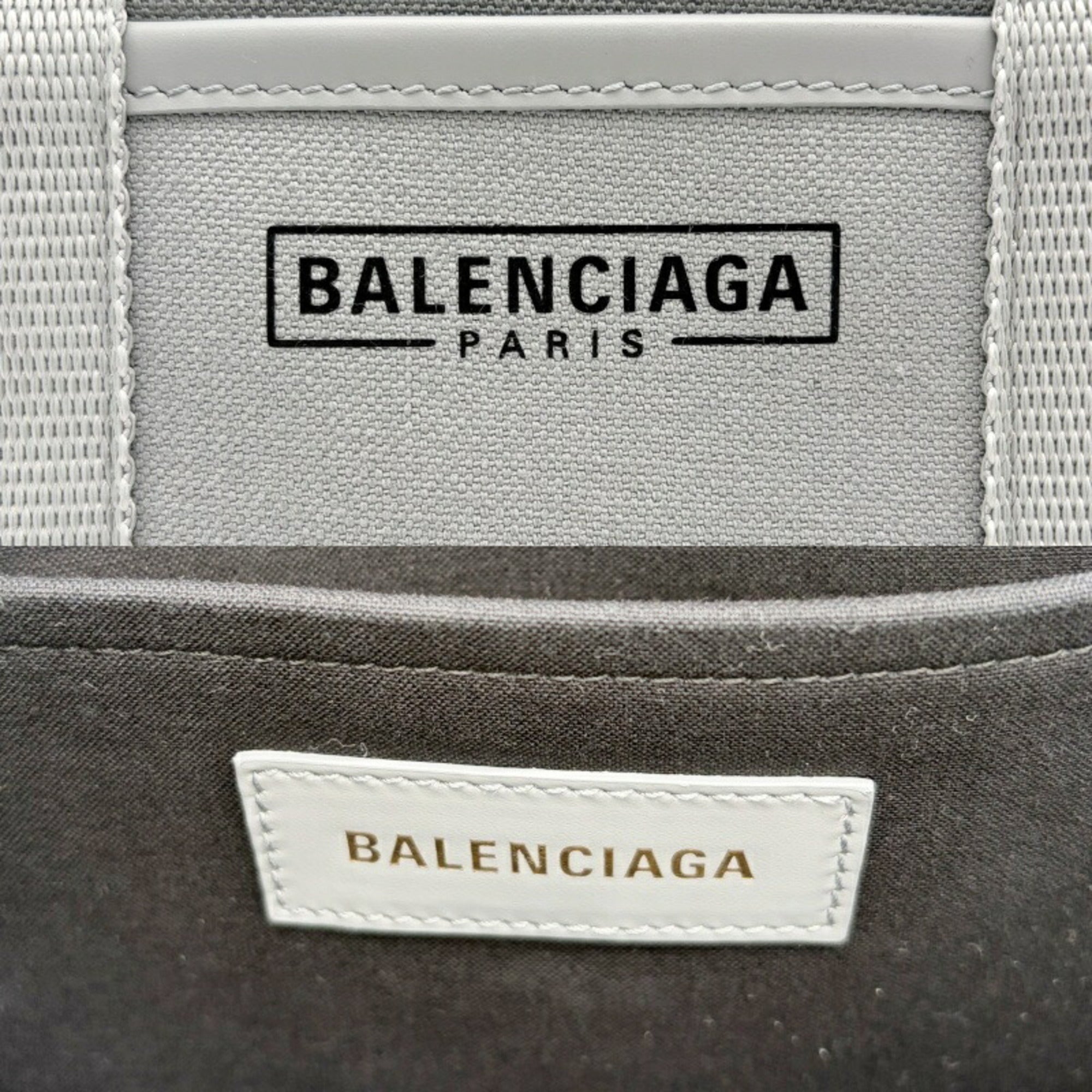 Balenciaga Gray Canvas Leather Tote Bag (Pre-Owned)