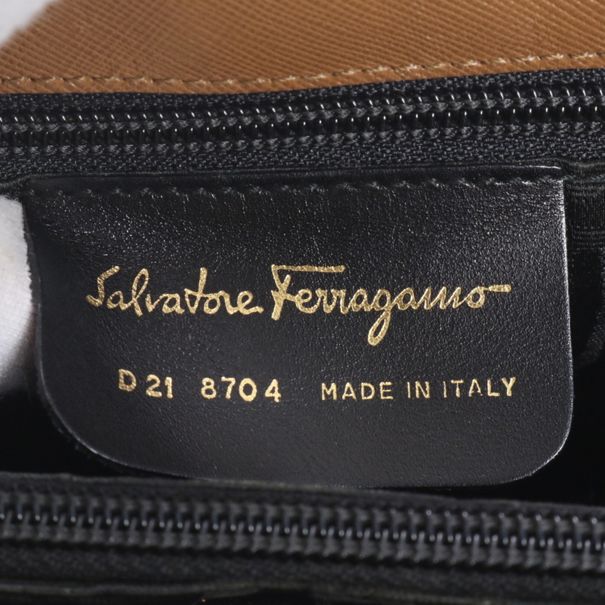 Salvatore Ferragamo Brown Leather Handbag Shoulder Bag Tote Bag (Pre-Owned)