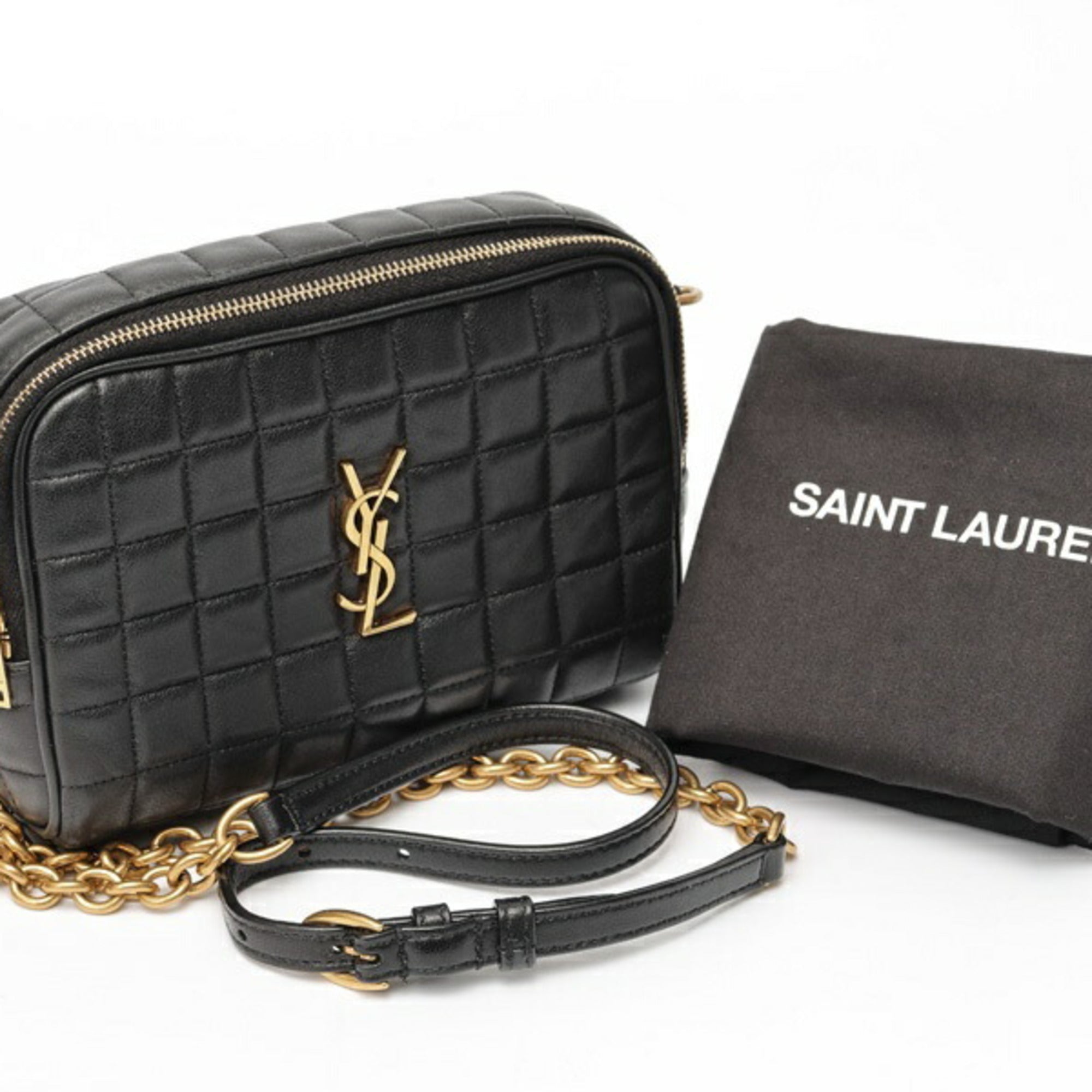Saint Laurent Black Leather Shoulder Bag (Pre-Owned)