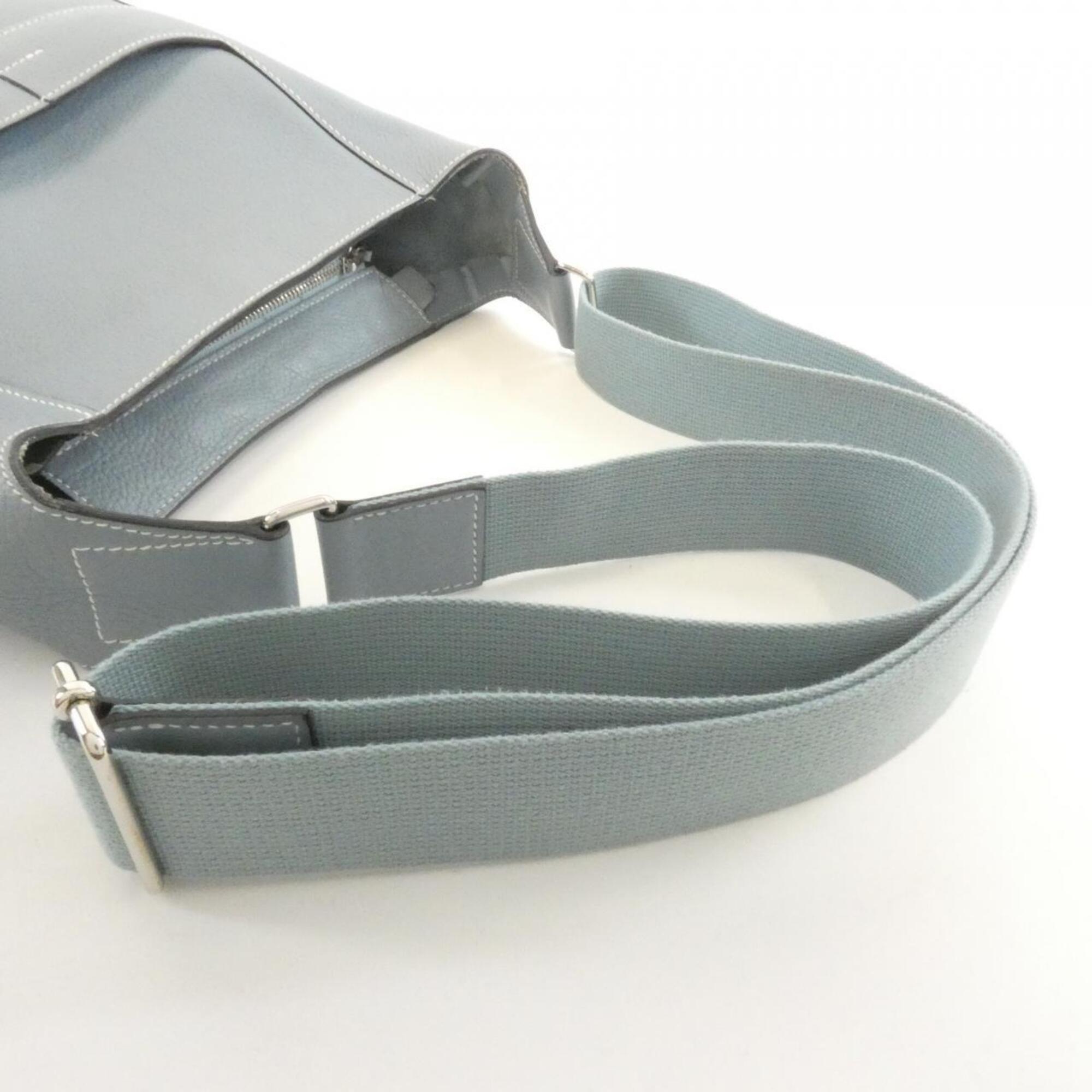 Hermes Ciel Gray Taurillon Clemence Leather Shoulder Bag (Pre-Owned)