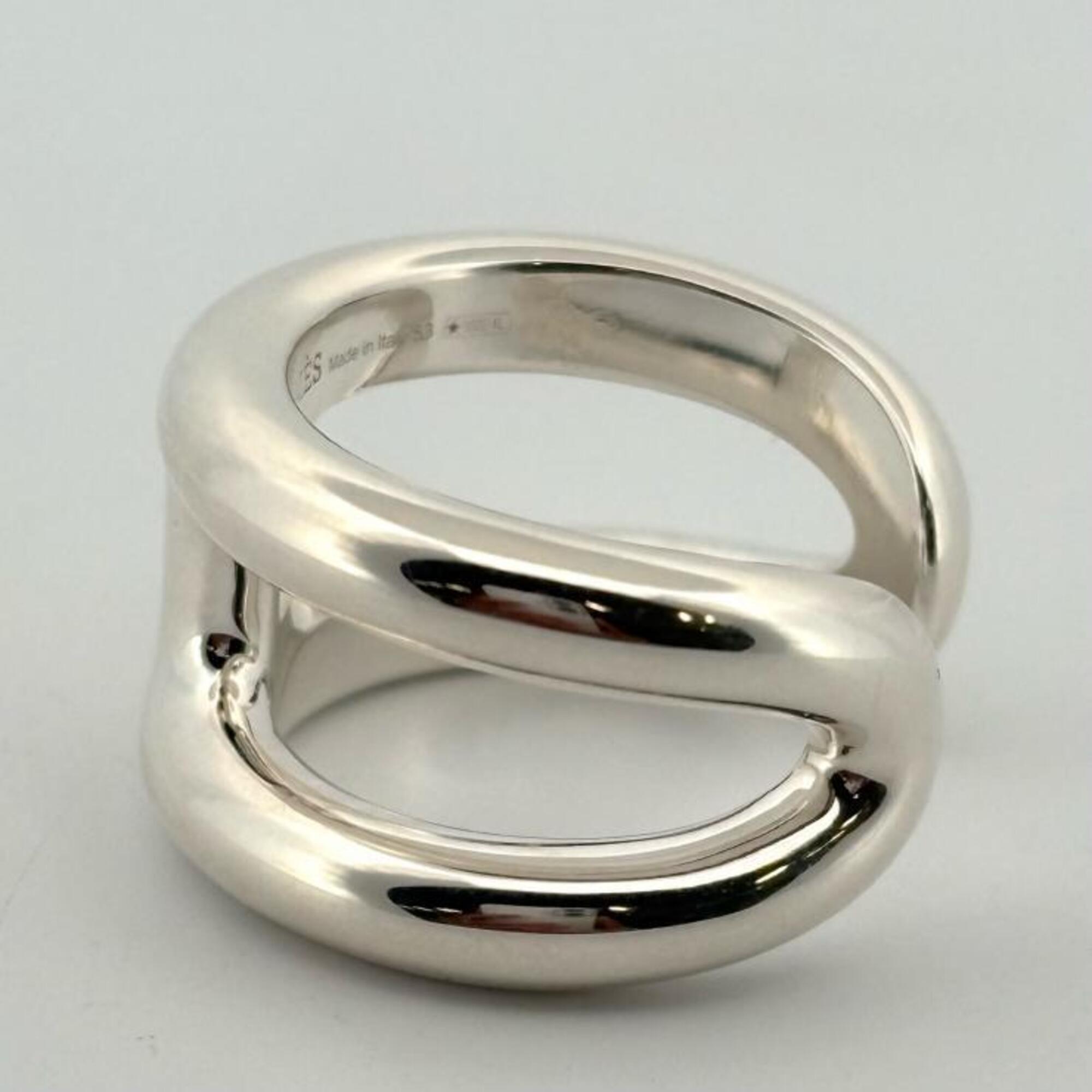 Hermes Silver Silver 925 Band Ring (Pre-Owned)