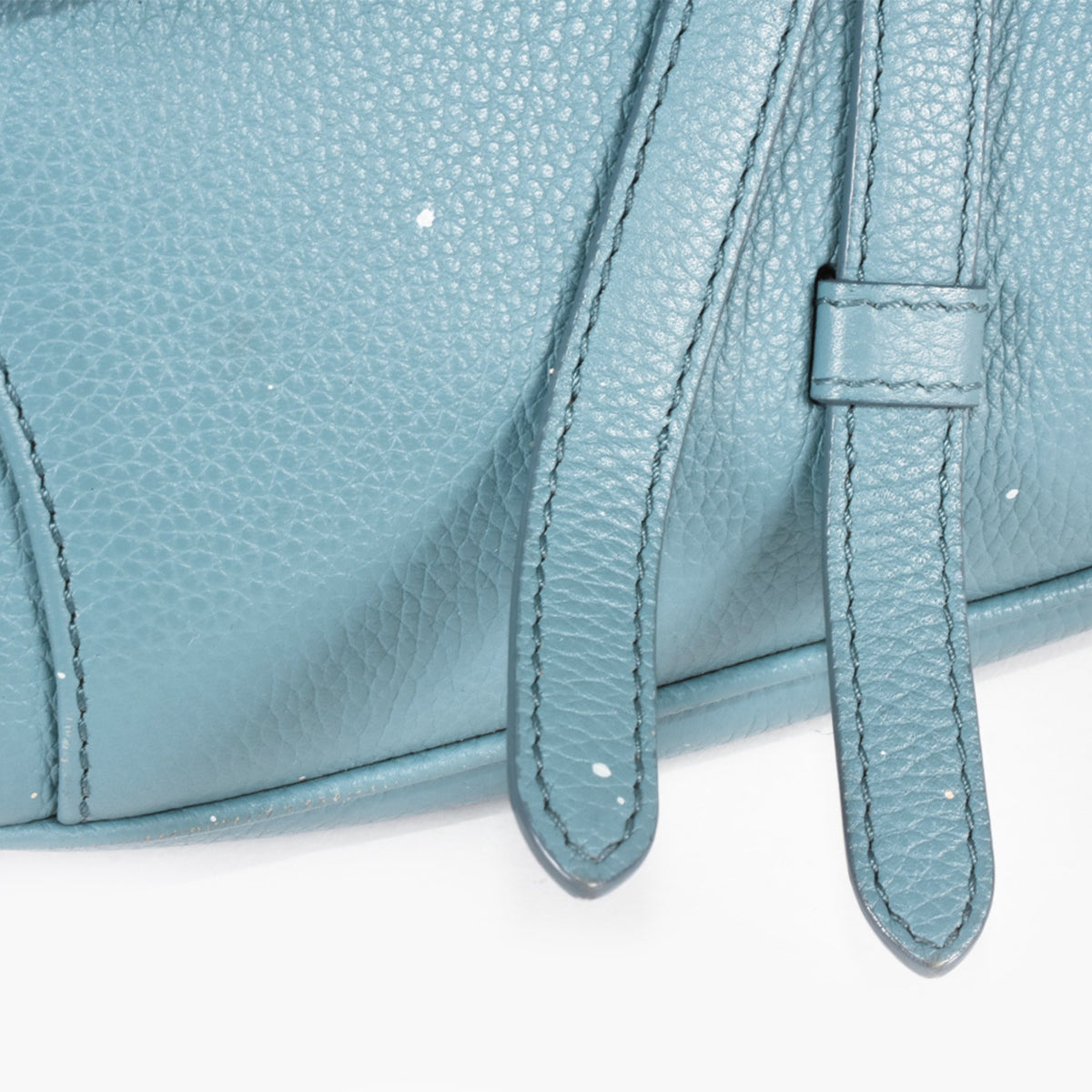 Christian Dior Blue White Leather Saddle Bag Shoulder Bag (Pre-Owned)