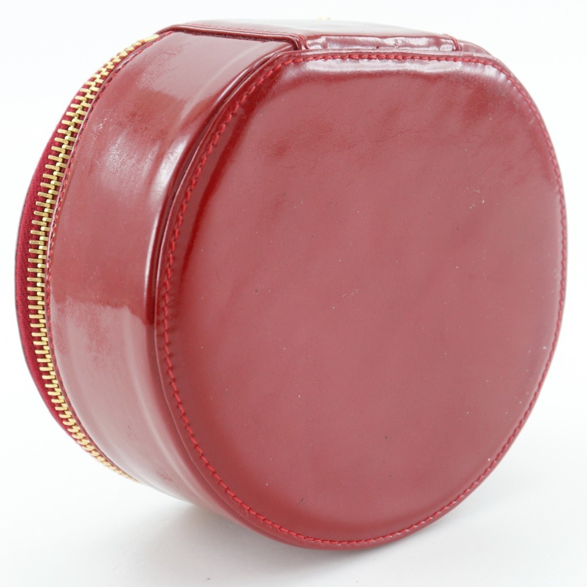Chanel Red Color Leather Pouch (Pre-Owned)