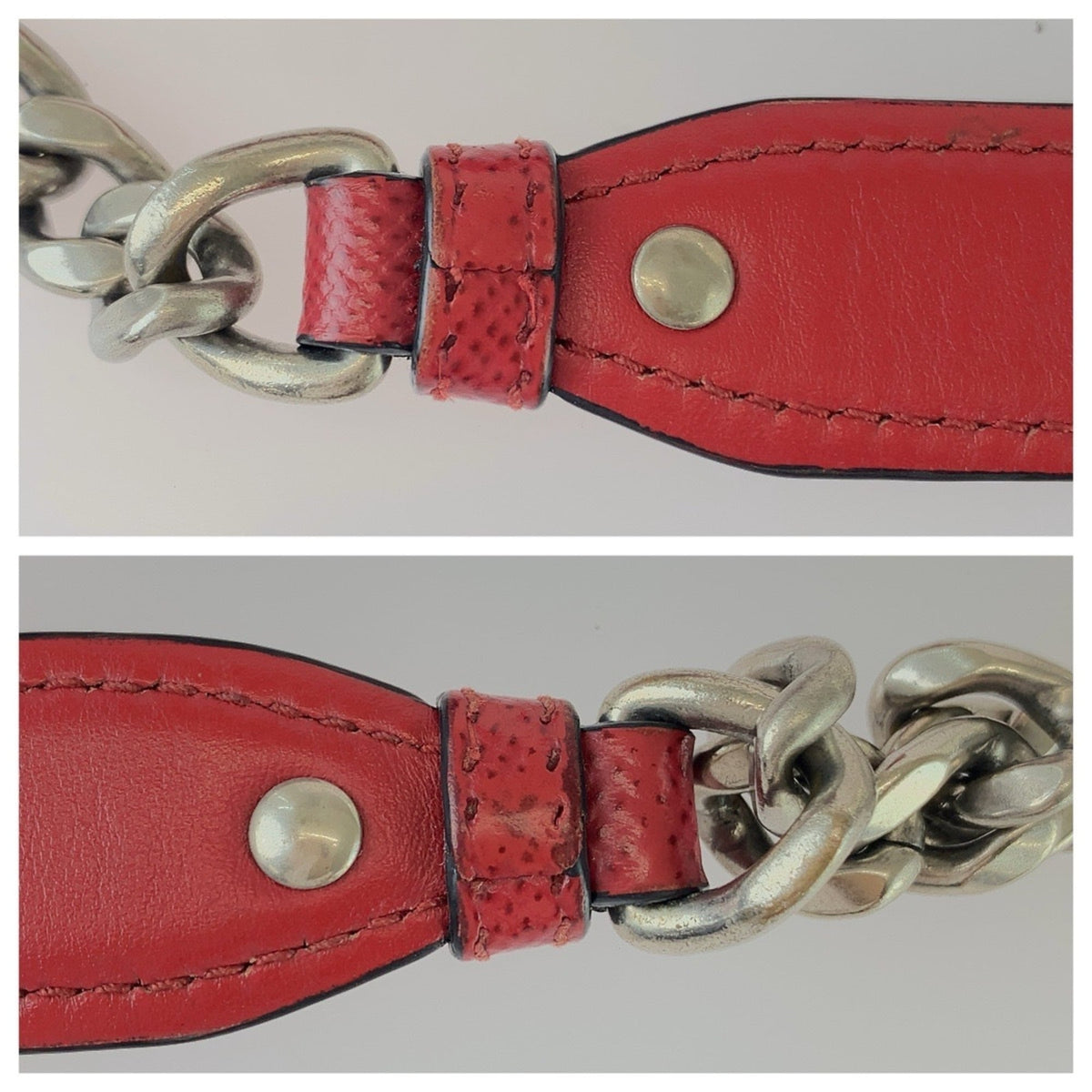 Prada Saffiano Red Color Leather Pochette Shoulder Bag (Pre-Owned)