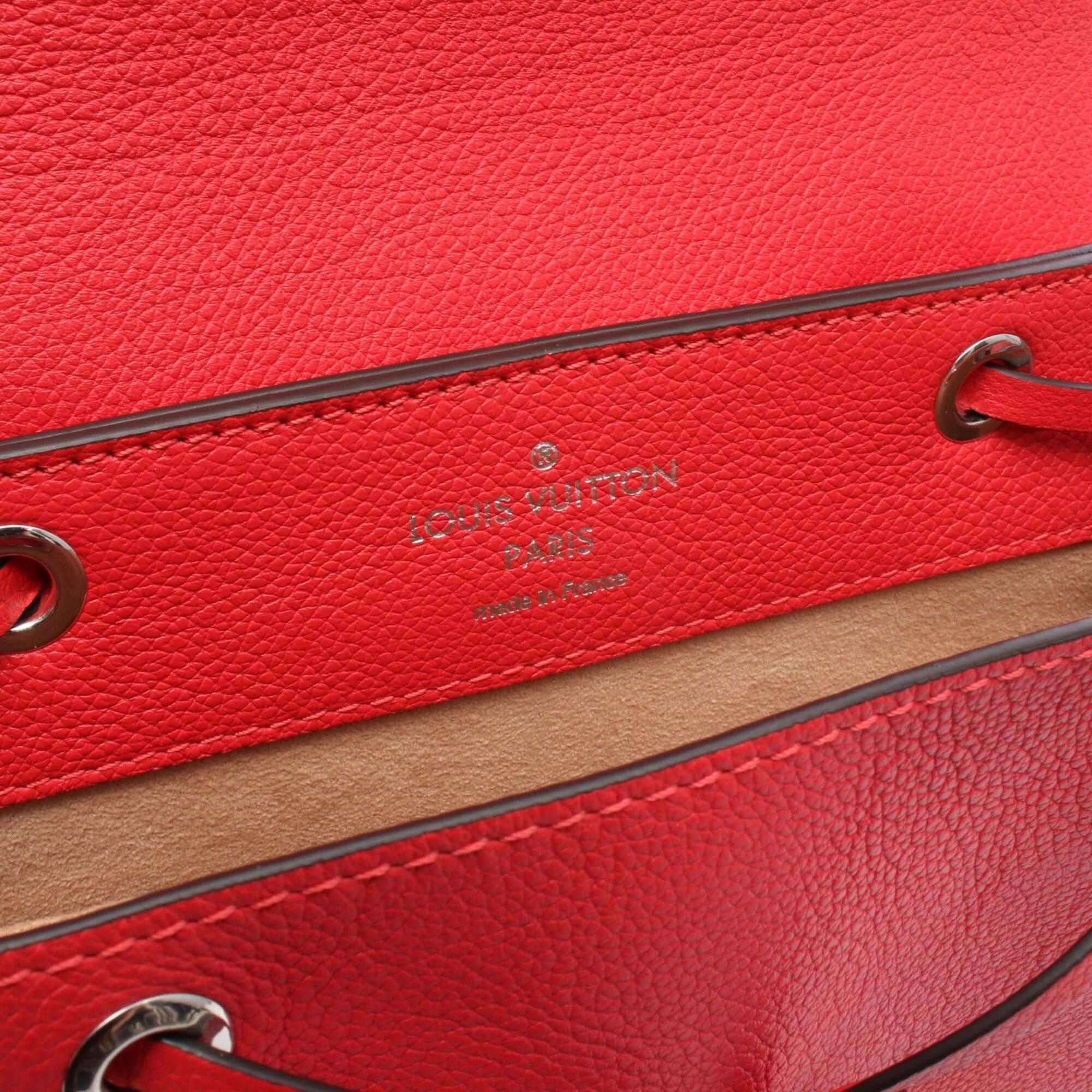 Louis Vuitton Red Color Ruby Leather Backpack Handbag (Pre-Owned)