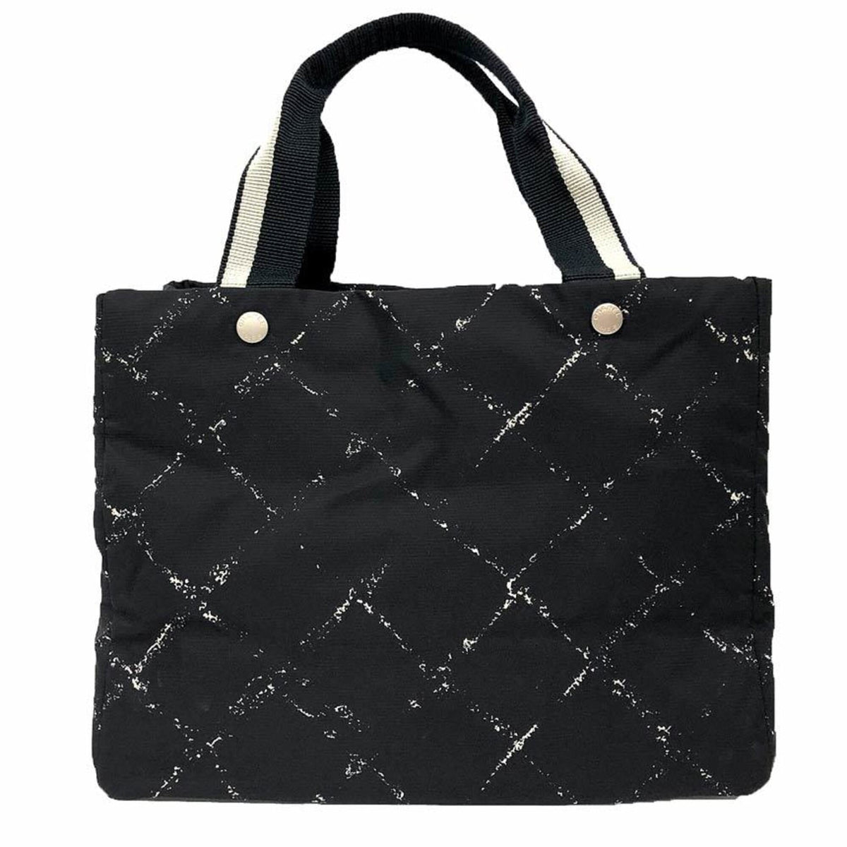 Chanel Black Nylon Canvas Tote Bag (Pre-Owned)