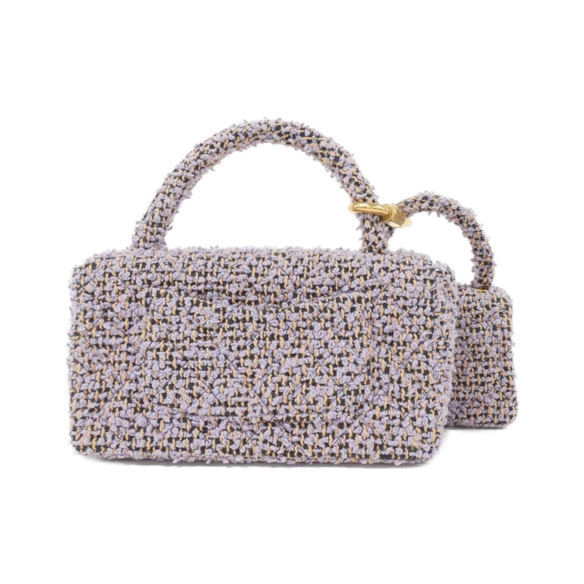 Chanel Light Purple Tweed Handbag (Pre-Owned)