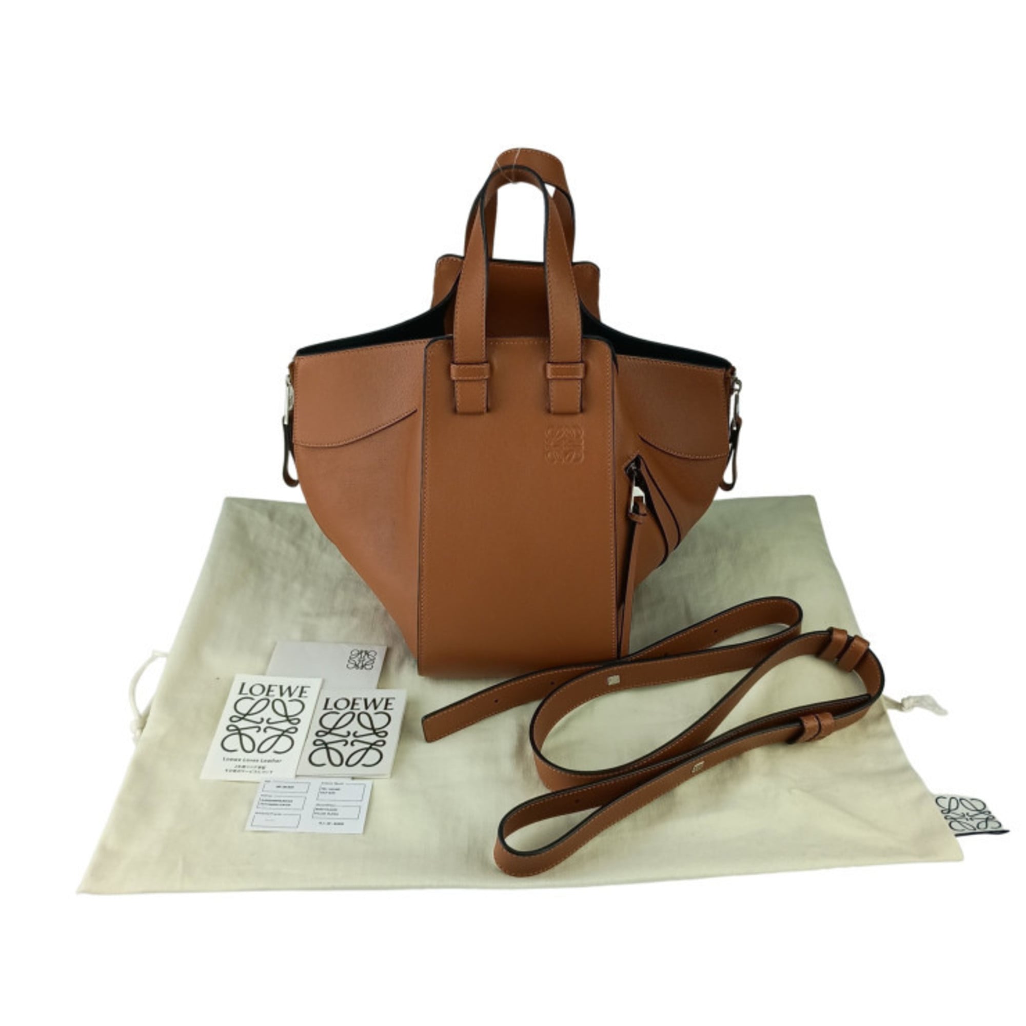 Loewe Hammock Brown Leather Handbag Shoulder Bag Tote Bag (Pre-Owned)