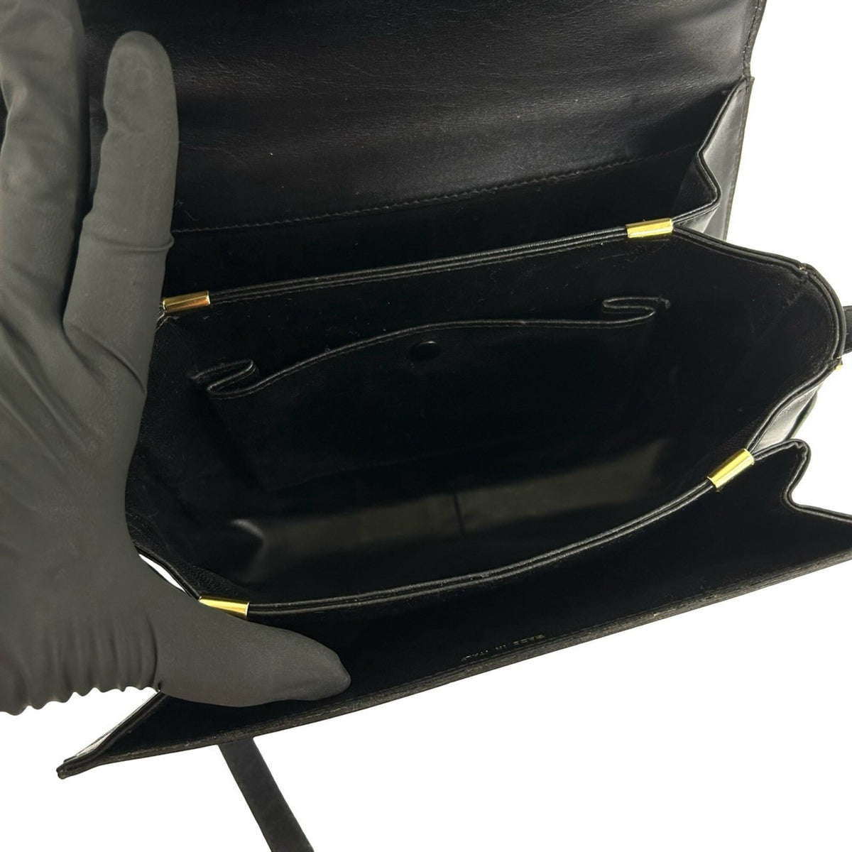Celine Black Leather Pochette Shoulder Bag (Pre-Owned)