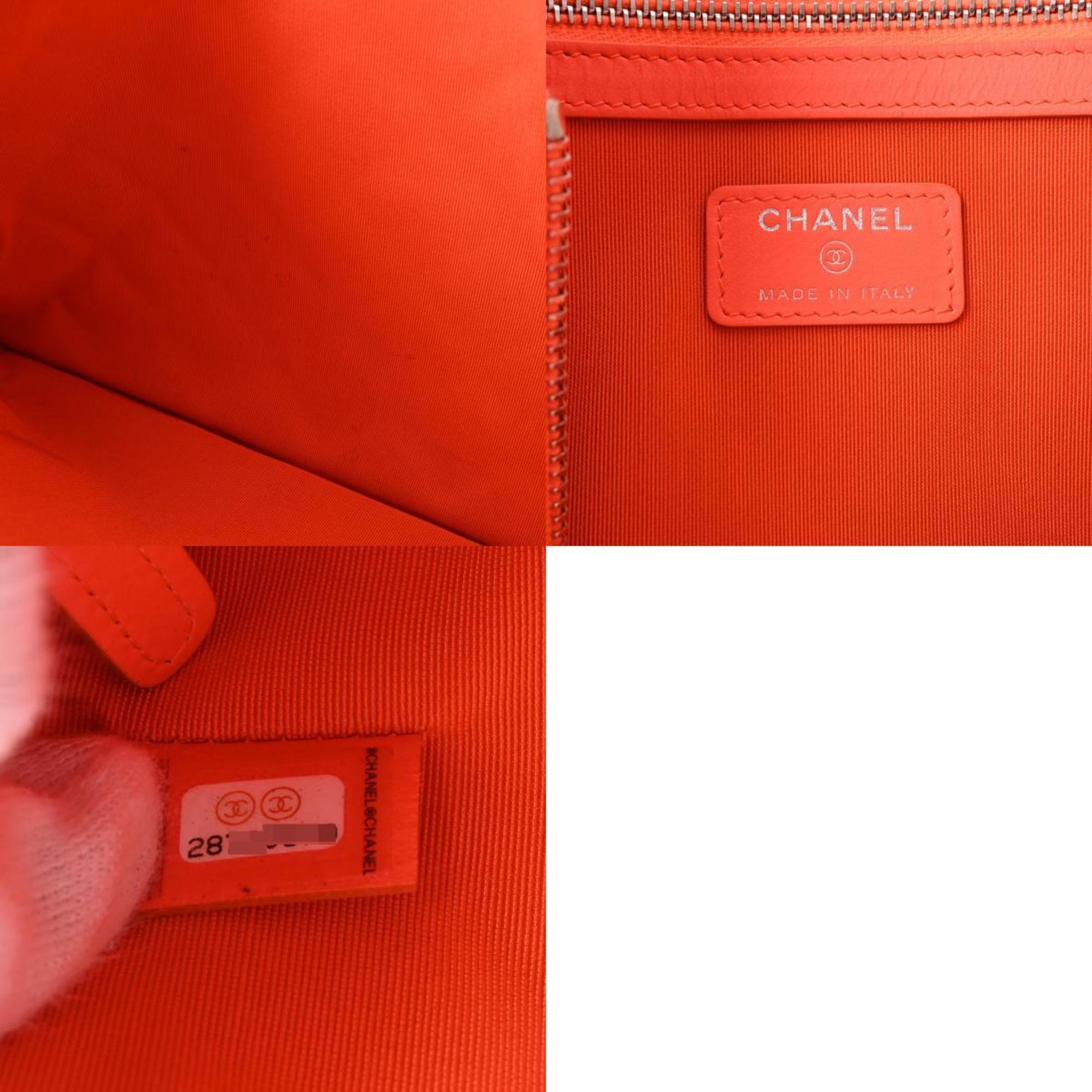 Chanel Orange Leather Clutch Bag (Pre-Owned)
