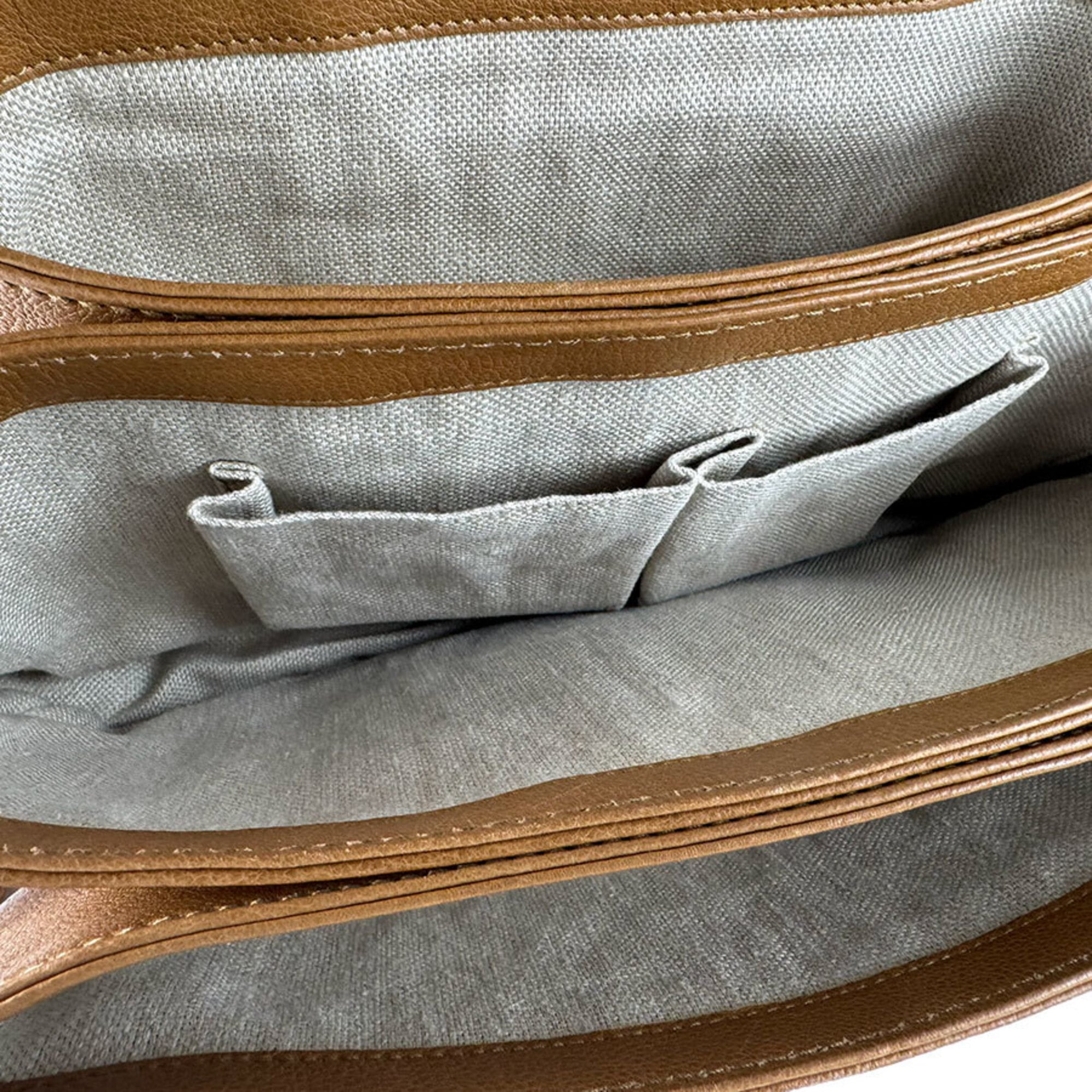 Gucci Brown Leather Shoulder Bag (Pre-Owned)