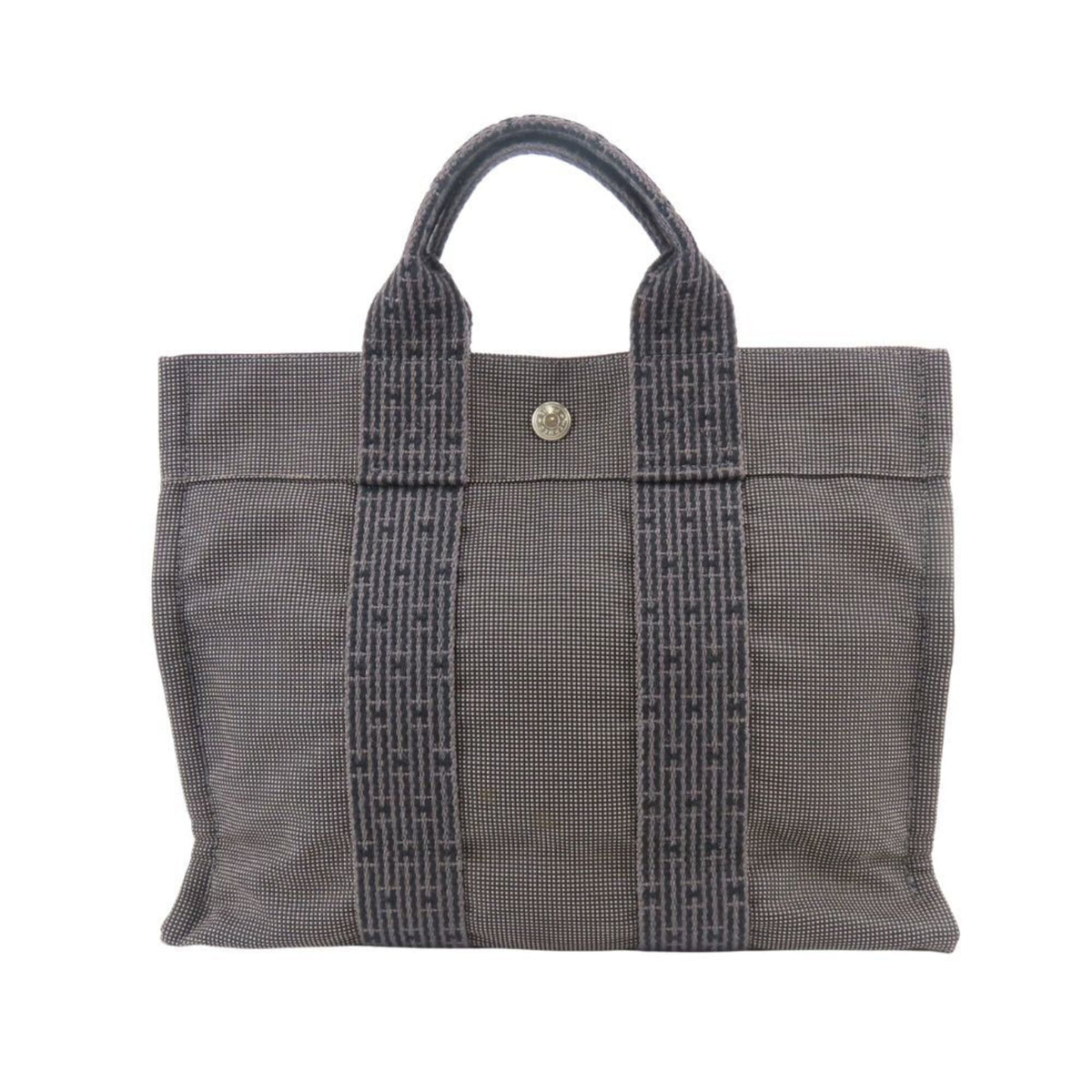 Hermes Her Line Gray Canvas Handbag (Pre-Owned)
