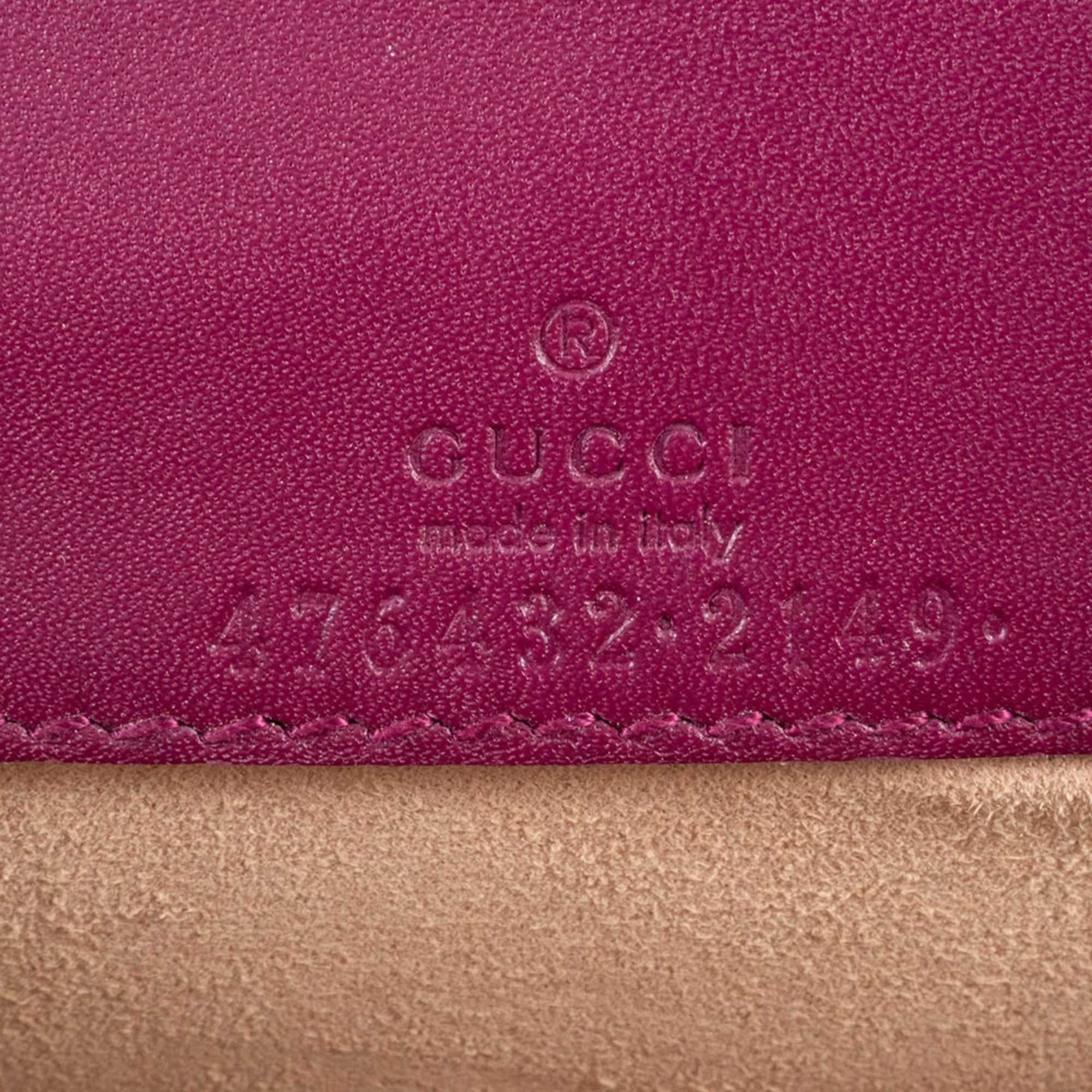 Gucci Purple Velvet Leather Shoulder Bag (Pre-Owned)