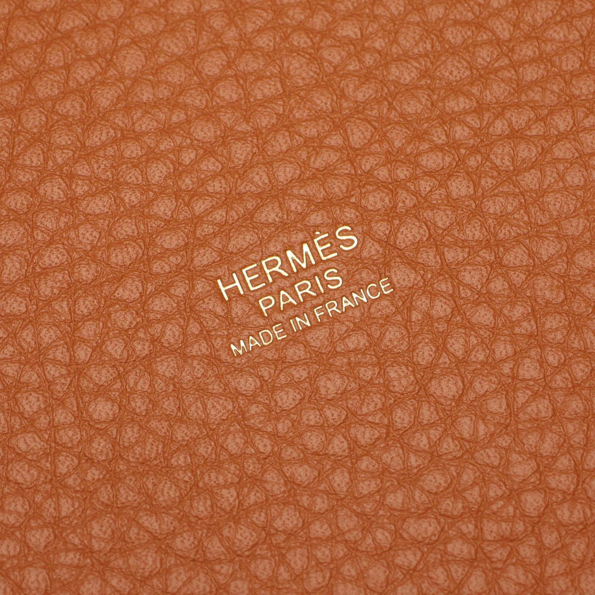 Hermes Brown Gold Taurillon Clemence Leather Leather Handbag (Pre-Owned)