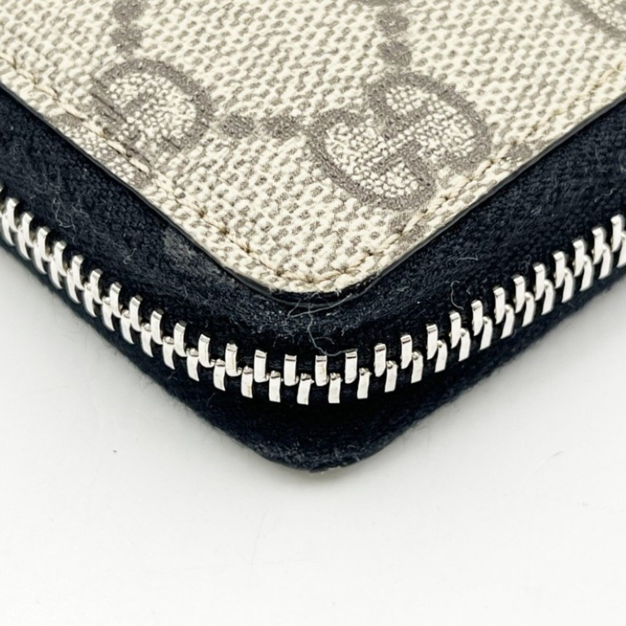 Gucci Beige Black Gg Supreme Leather Long Wallet (Bi-Fold) (Pre-Owned)