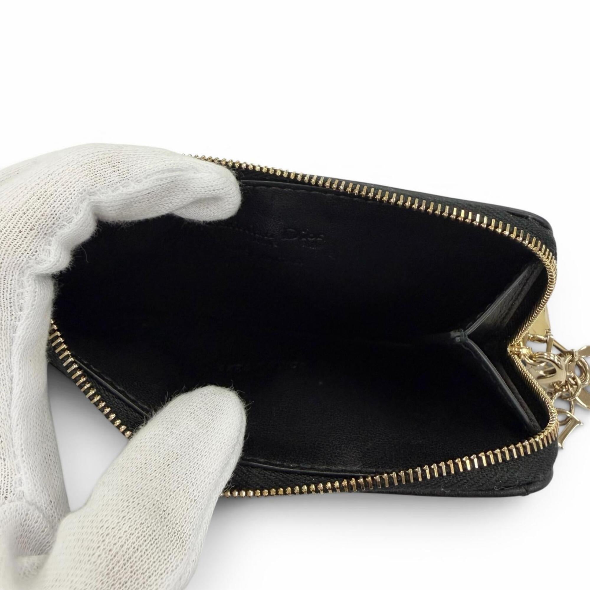 Christian Dior Black Leather Coin Purse/Coin Case (Pre-Owned)