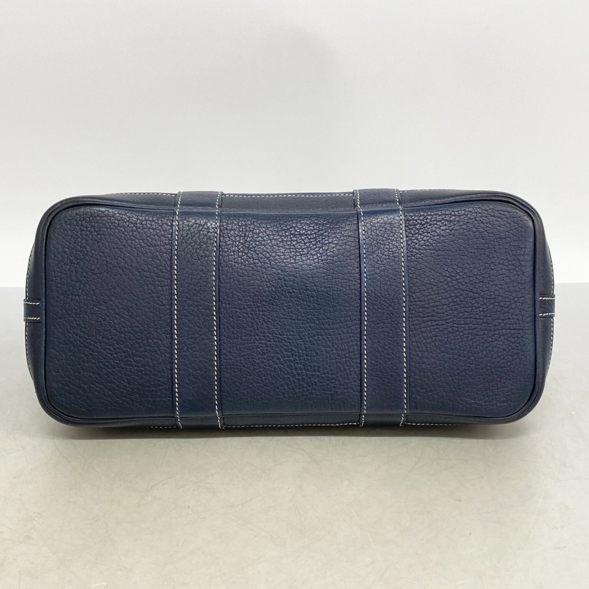 Hermes Navy Toile Officier Handbag (Pre-Owned)