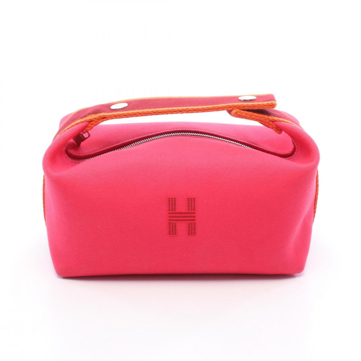 Hermes Bordeaux Orange Pink Canvas Handbag (Pre-Owned)
