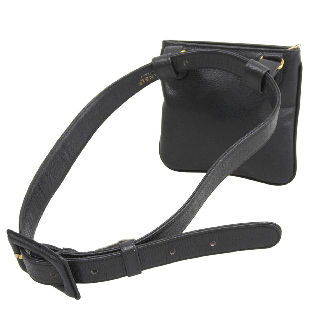 Chanel Black Grained Calfskin Fanny Pack (Pre-Owned)