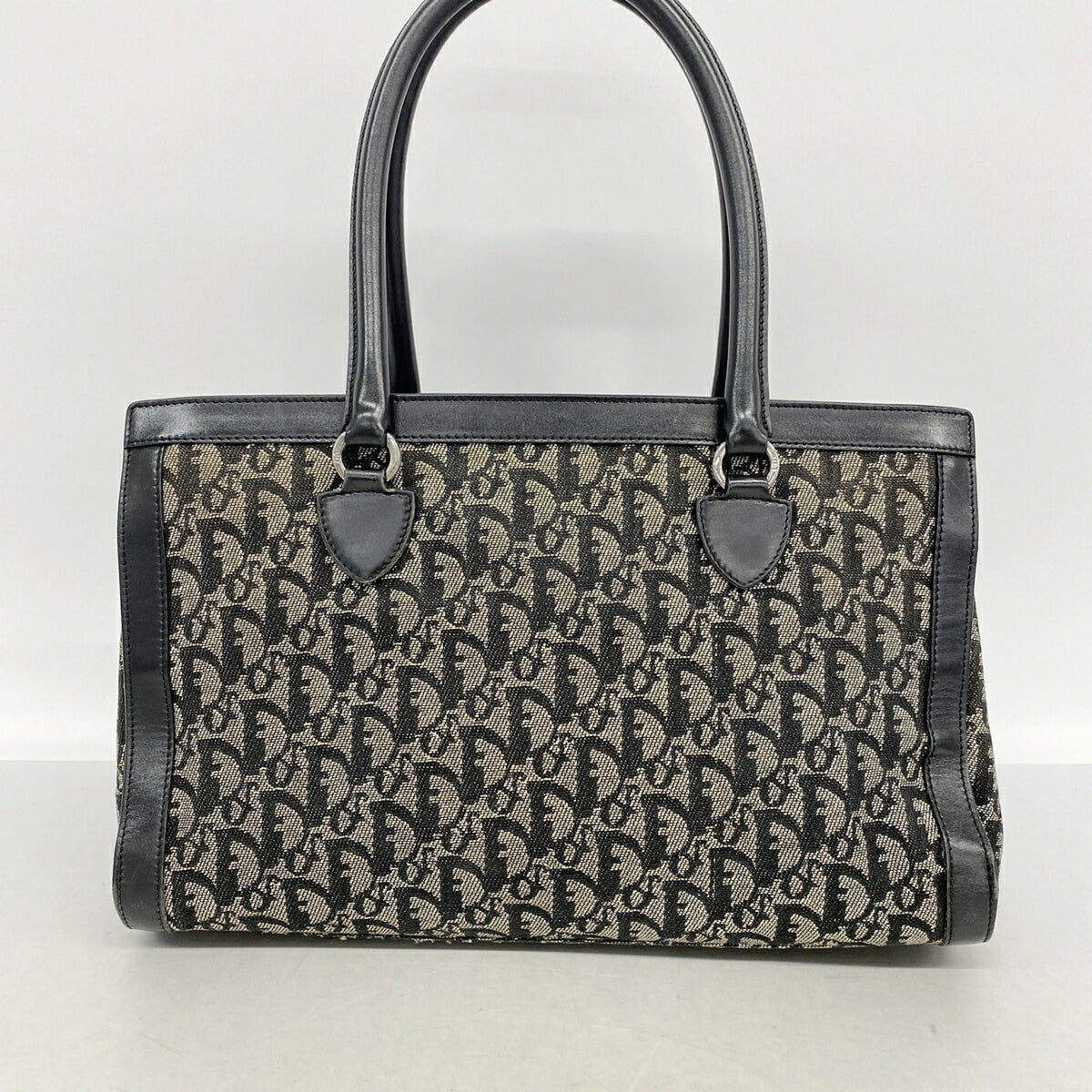 Christian Dior Beige Black Canvas Tote Bag (Pre-Owned)