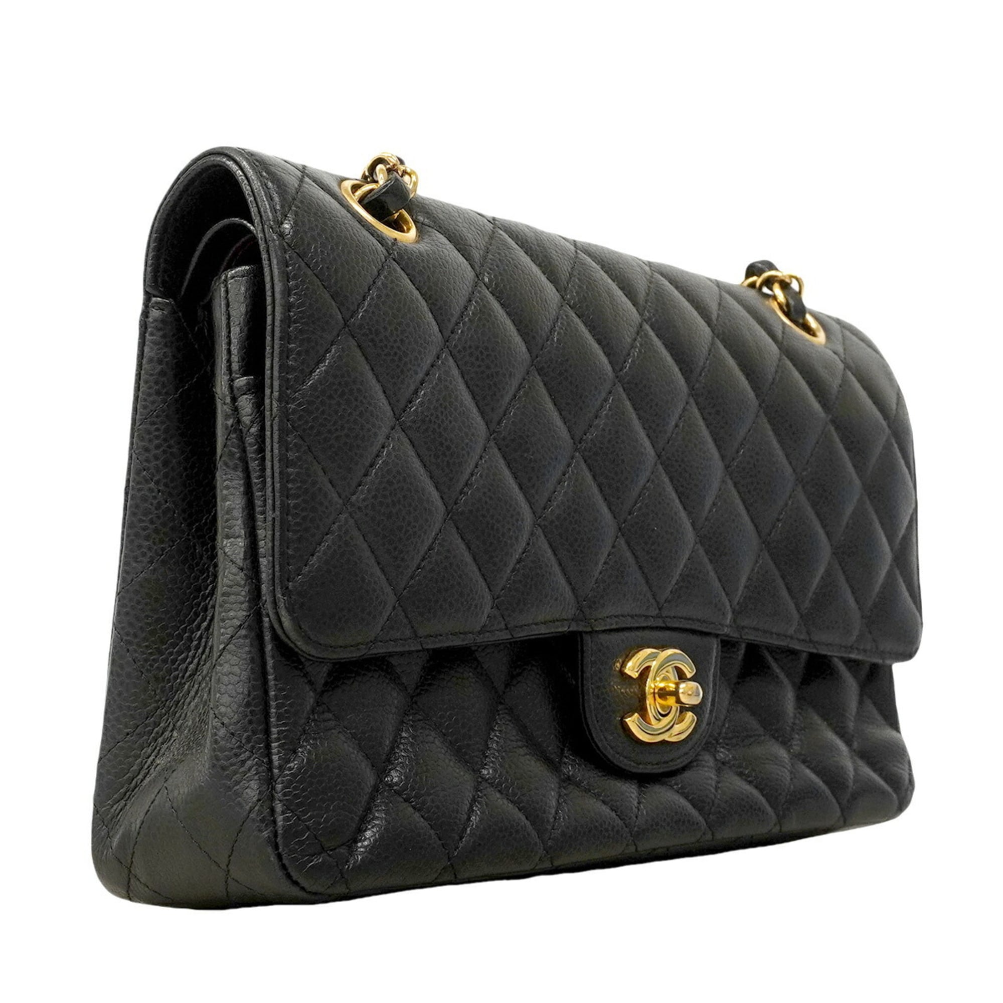 Chanel Black Grained Calfskin Shoulder Bag (Pre-Owned)