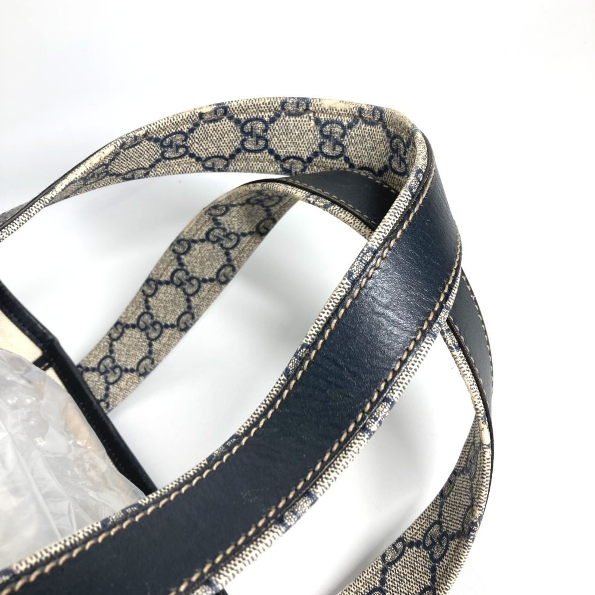 Gucci Sherry Line Navy Gg Supreme Shoulder Bag Tote Bag (Pre-Owned)