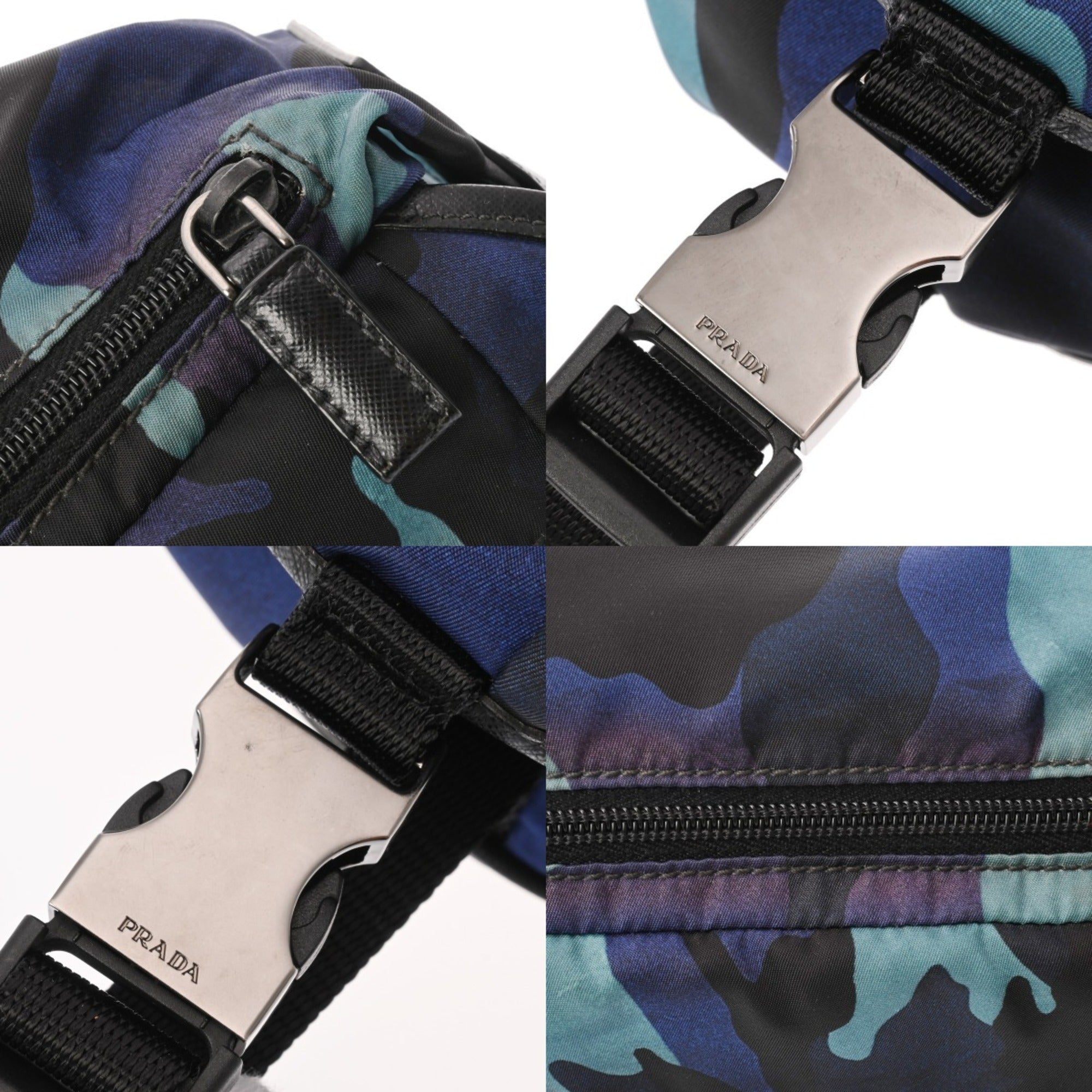 Prada Blue Nylon Shoulder Bag (Pre-Owned)