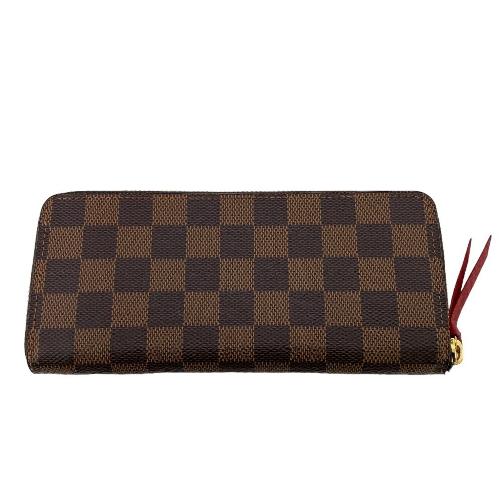 Louis Vuitton Damier Brown Leather Long Wallet (Bi-Fold) (Pre-Owned)