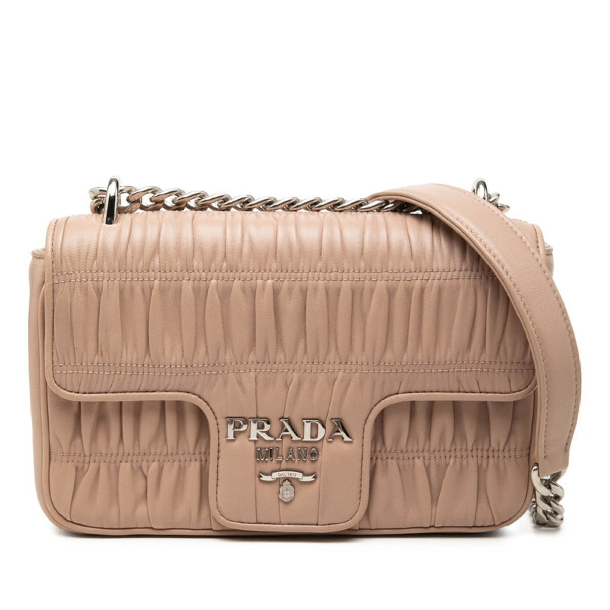 Prada Beige Leather Shoulder Bag (Pre-Owned)