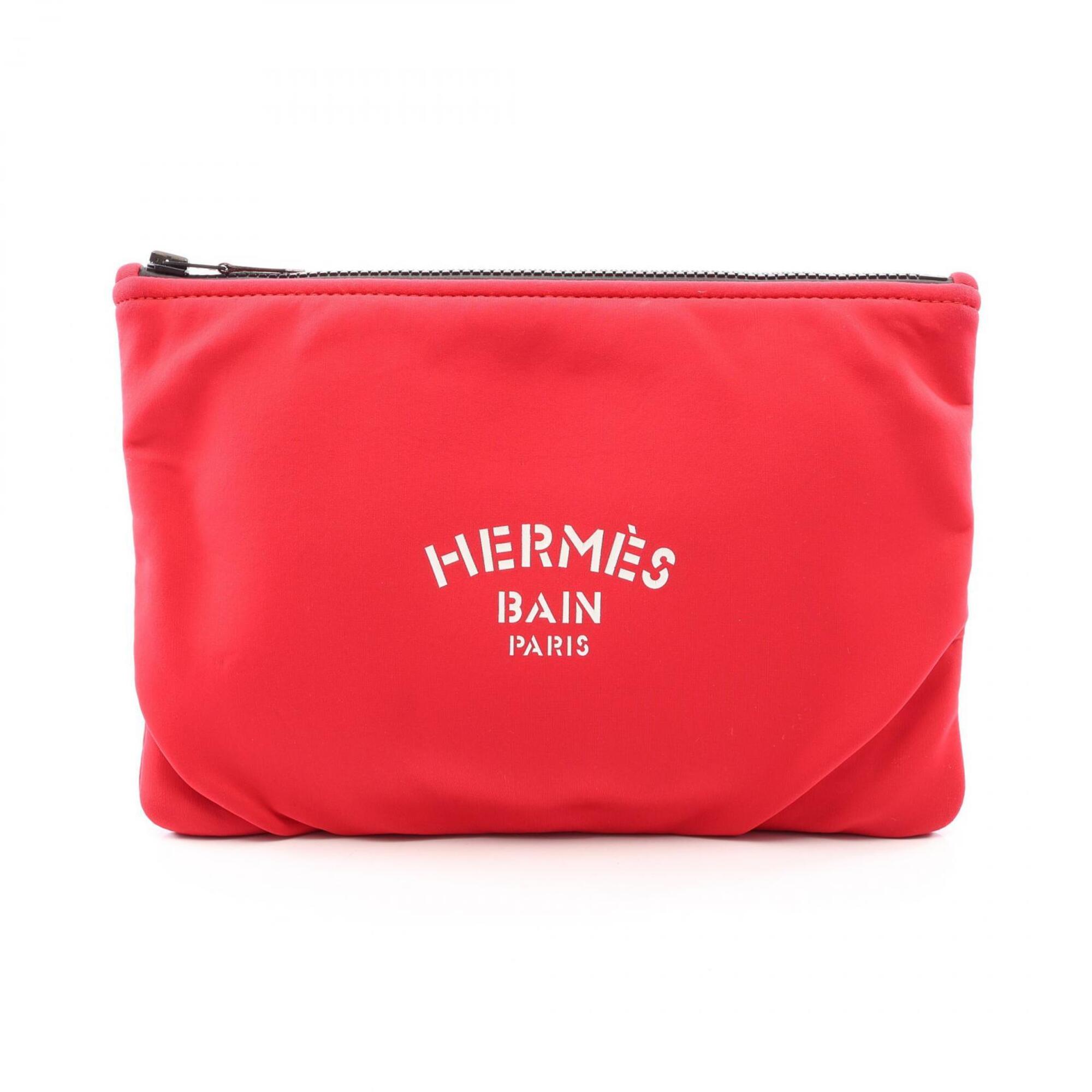 Hermes Red Color Neoprene Pouch (Pre-Owned)