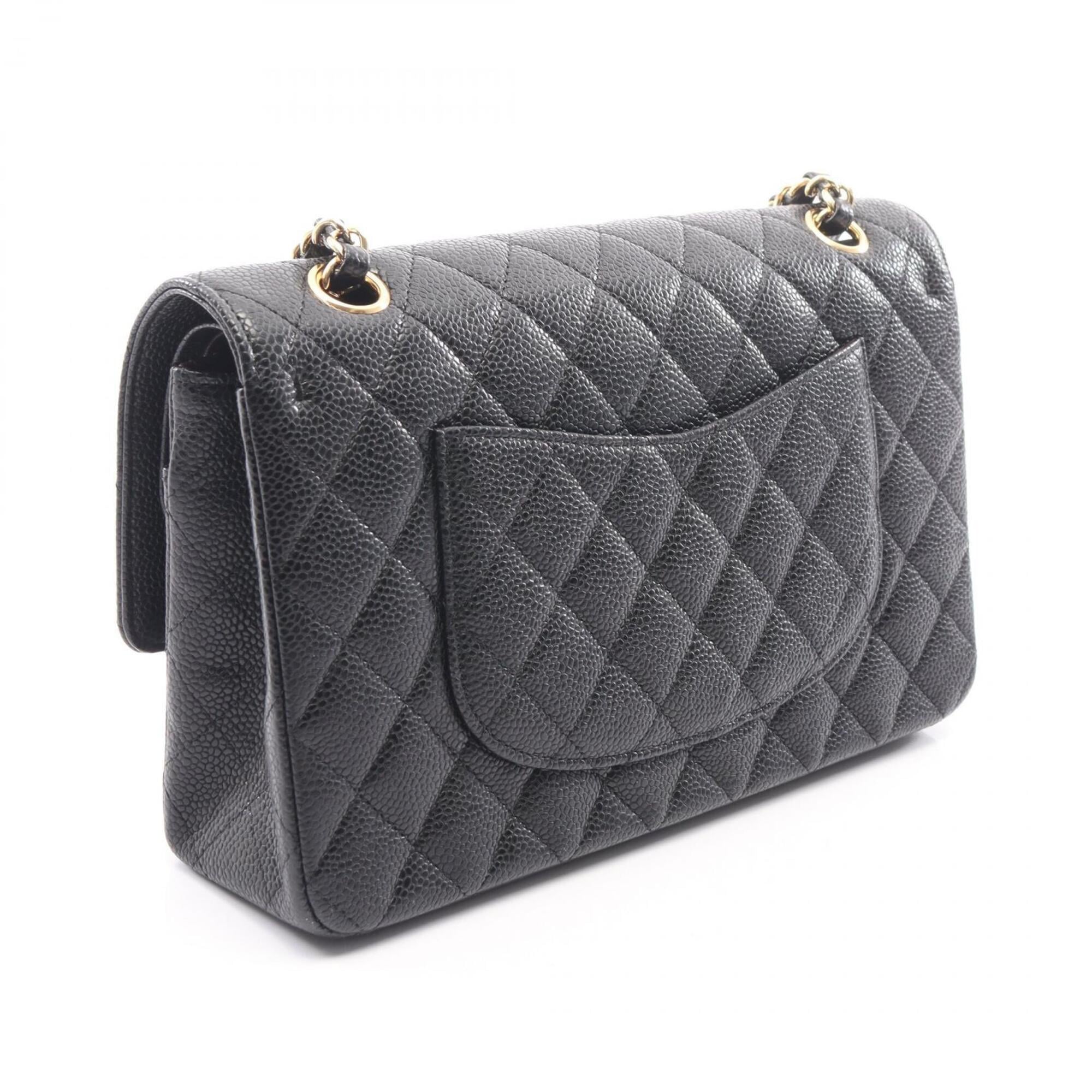 Chanel Black Grained Calfskin Handbag Shoulder Bag (Pre-Owned)