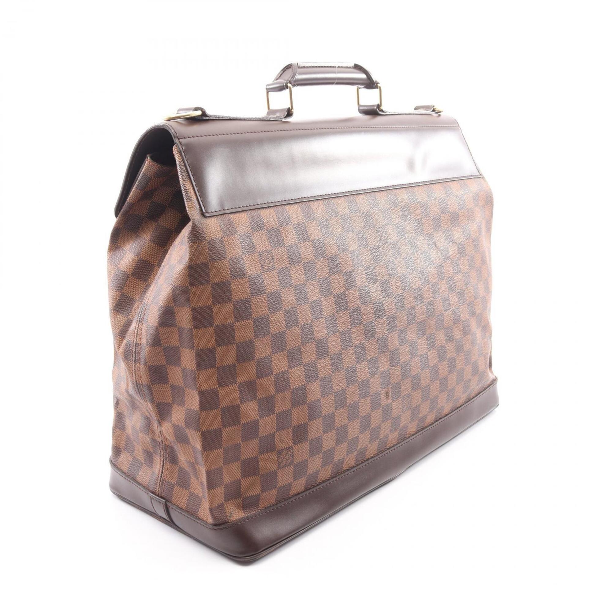 Louis Vuitton Brown Coated Canvas Pvc Damier Canvas Leather Boston Bag Handbag (Pre-Owned)