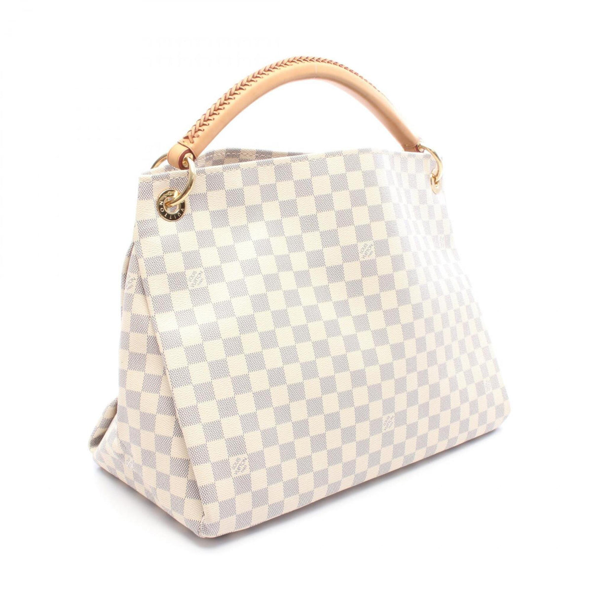 Louis Vuitton White Coated Canvas Leather Handbag Shoulder Bag (Pre-Owned)