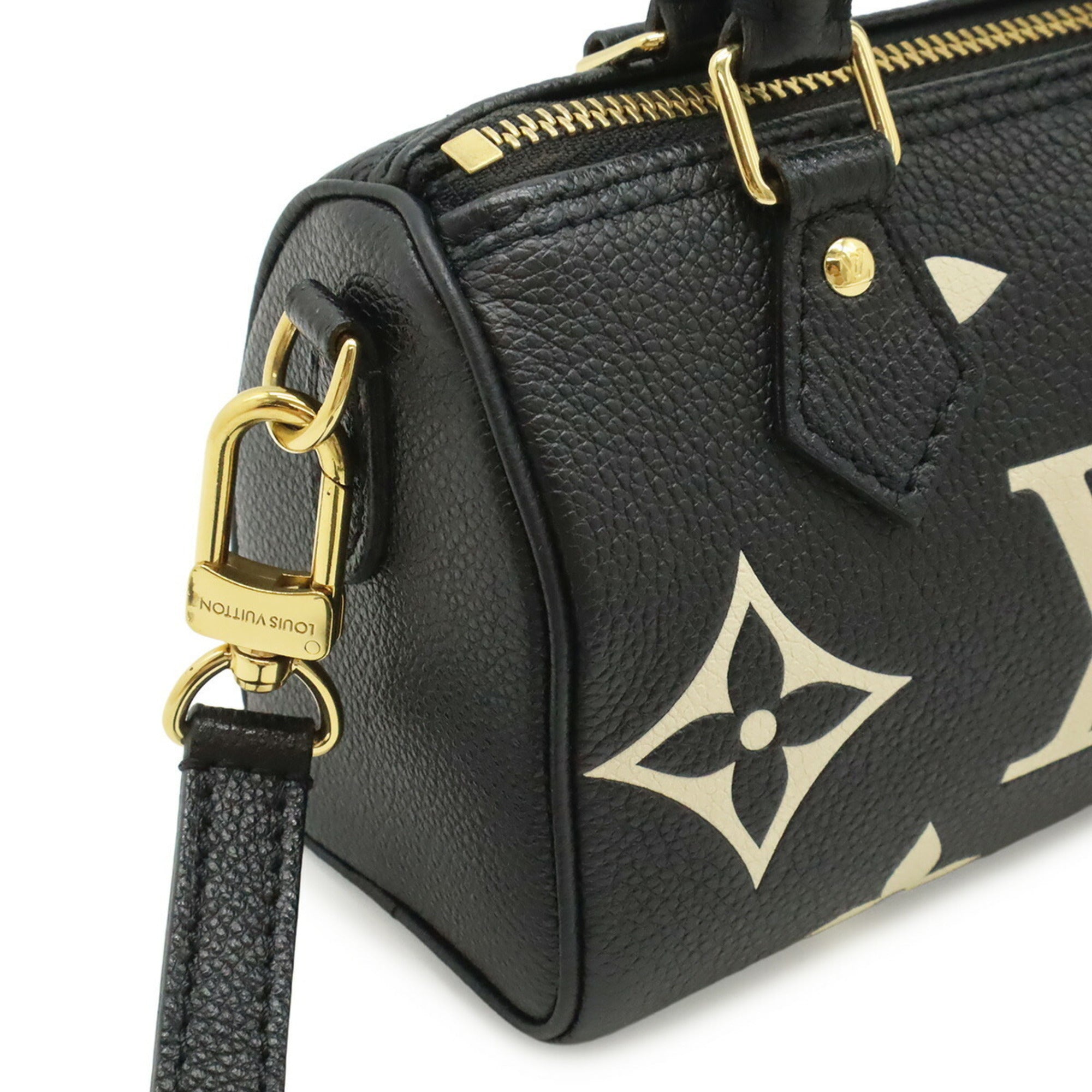 Louis Vuitton Beige Bicolor Black Monogram Monogram Empreinte Handbag Shoulder Bag (Pre-Owned)