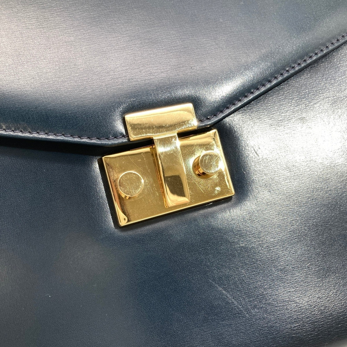 Tiffany Navy Leather Handbag (Pre-Owned)